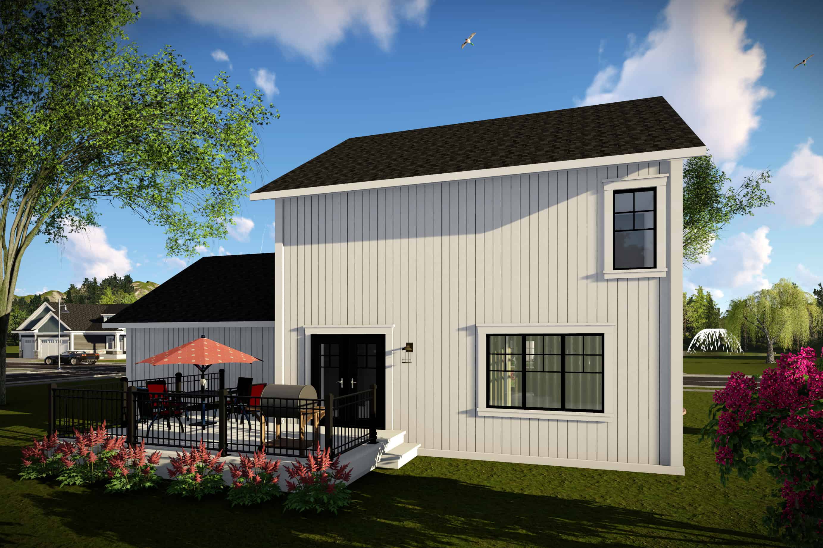 Rear View of this 3-Bedroom, 1495 Sq Ft Plan - 101-1967