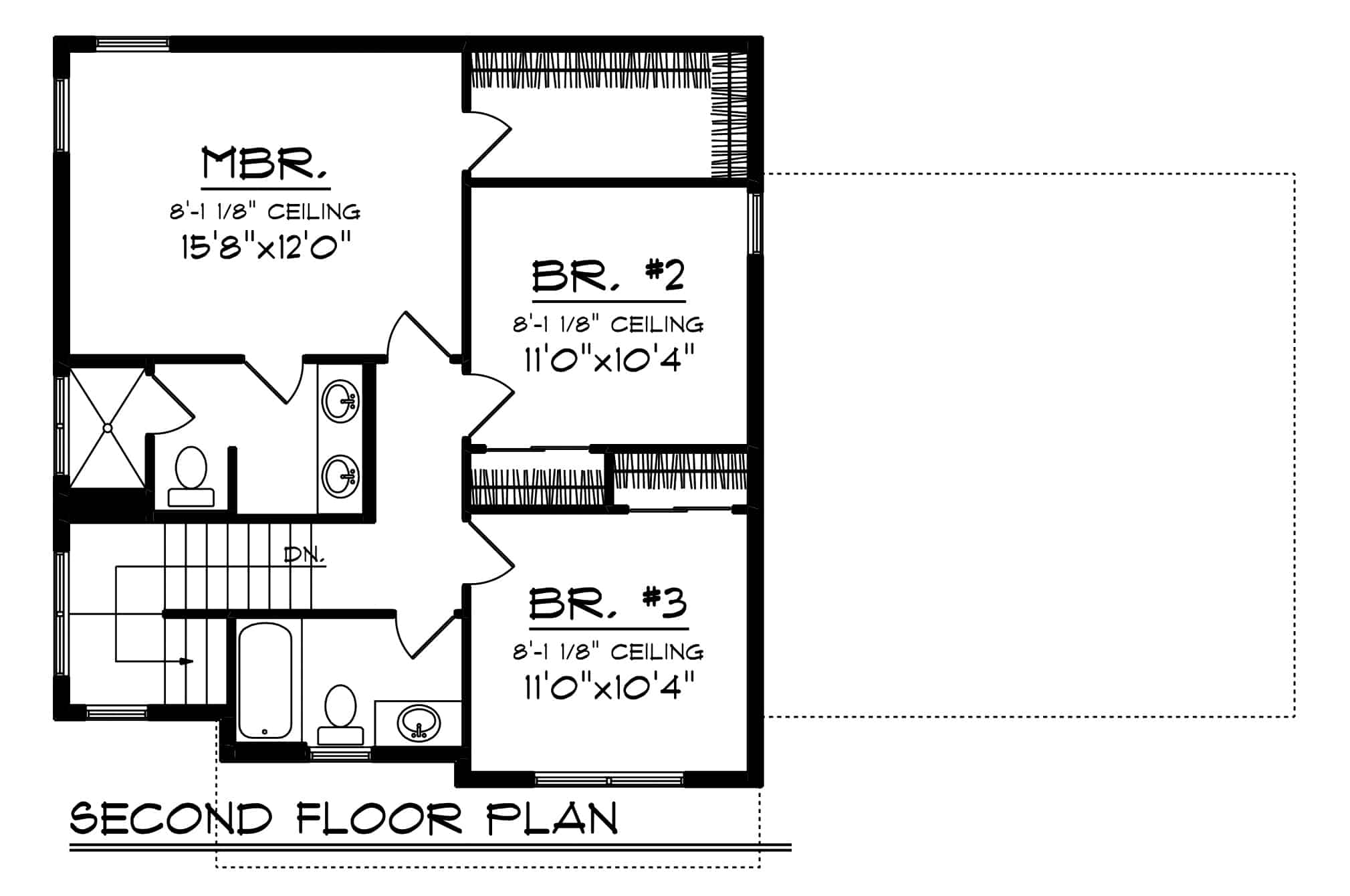 Upper Level of Contemporary Plan #101-1967