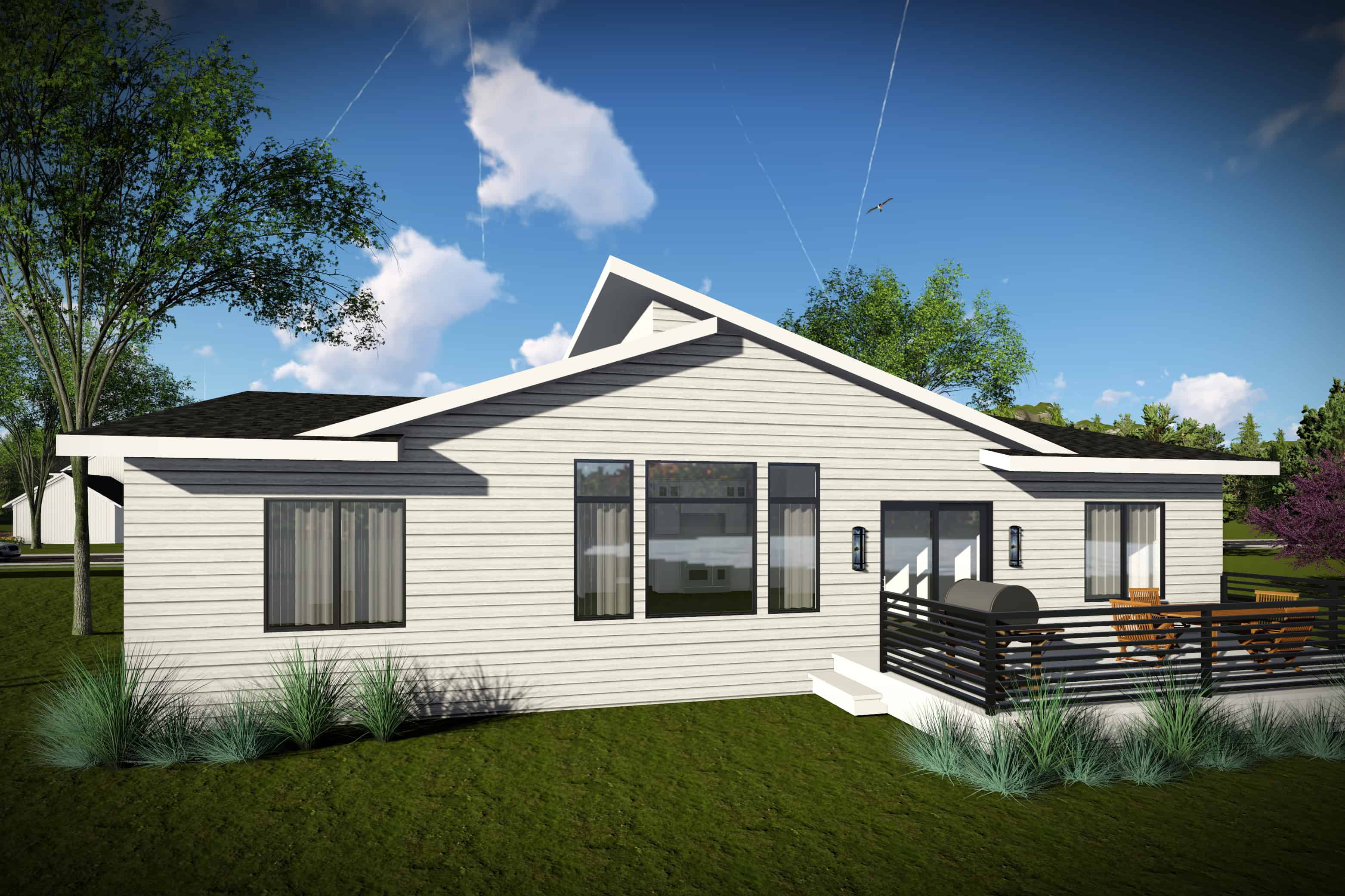 Rear View of this 3-Bedroom, 1583 Sq Ft Plan - 101-1968