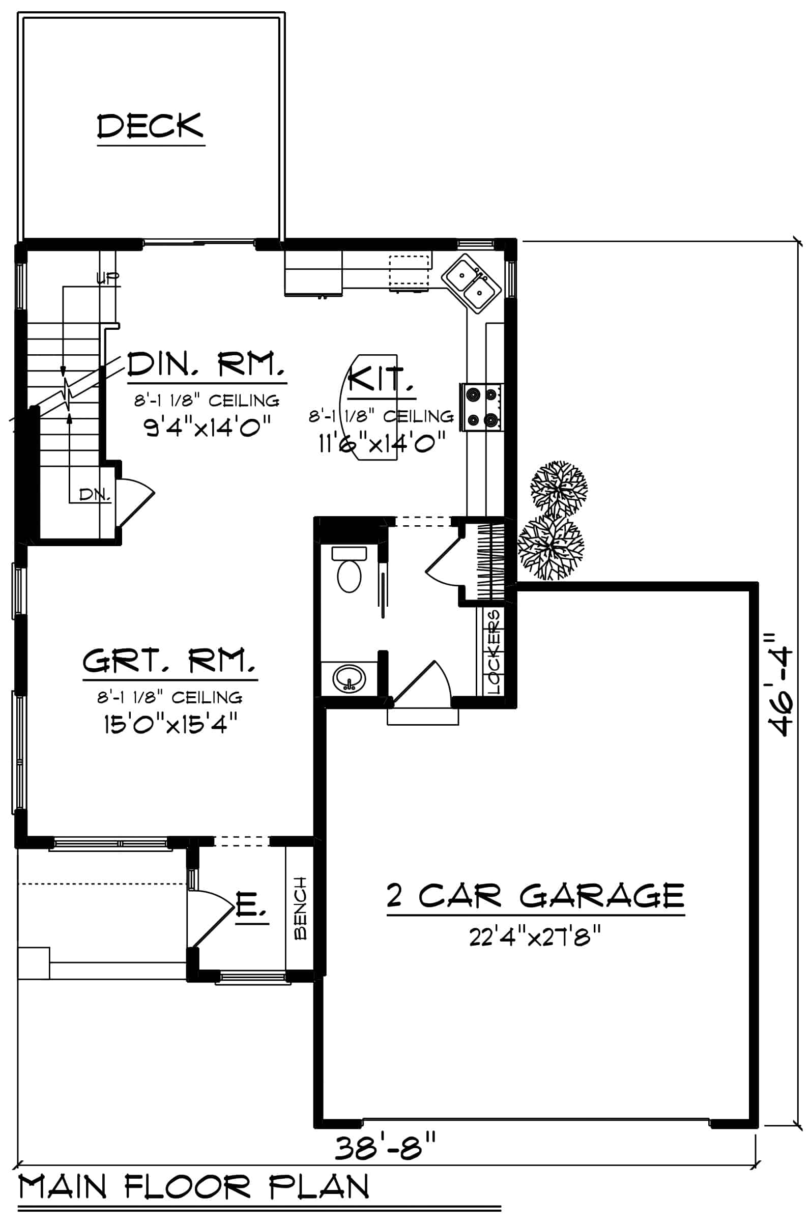 Main Level of Contemporary Plan #101-1969