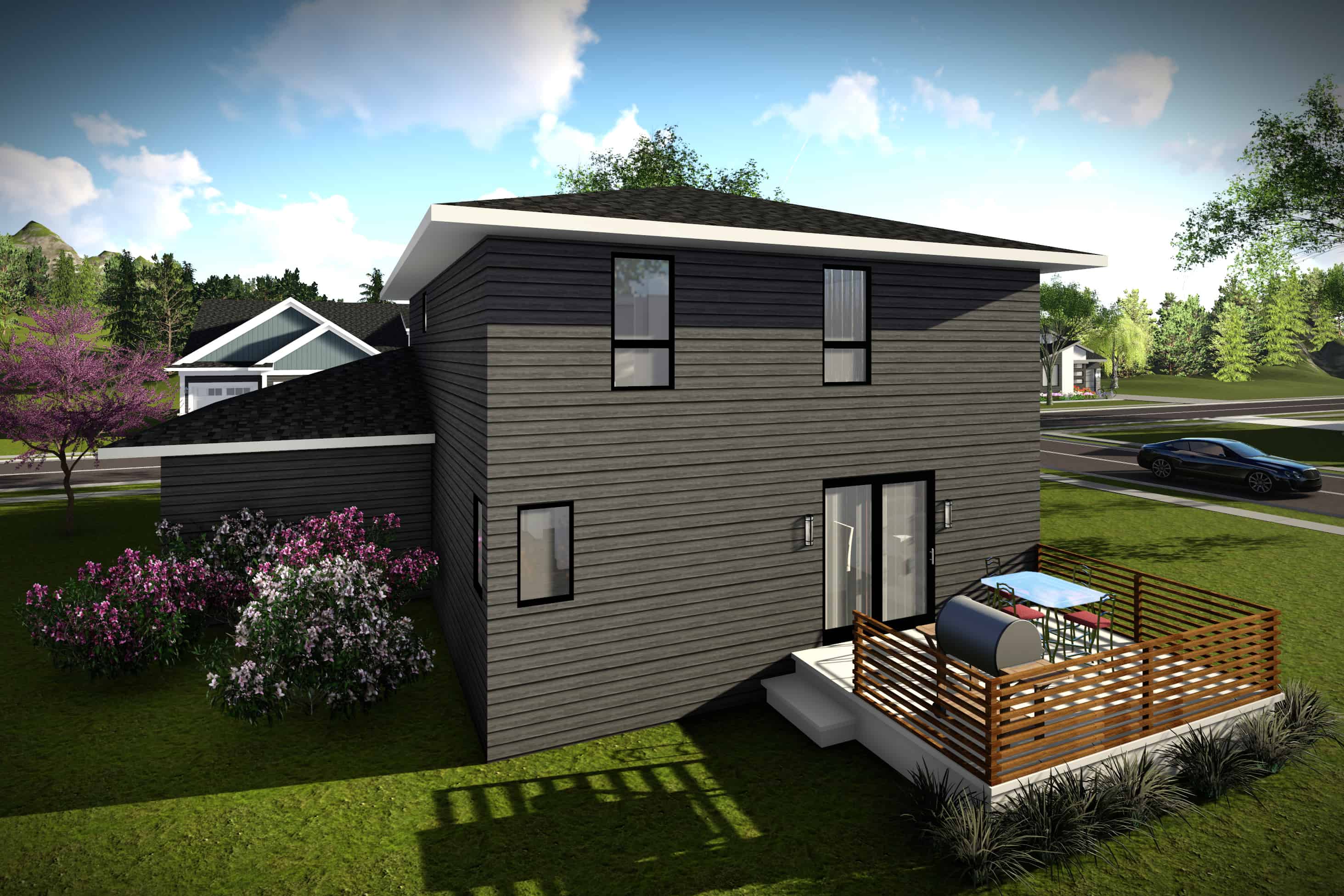 Rear View of this 3-Bedroom, 1601 Sq Ft Plan - 101-1969