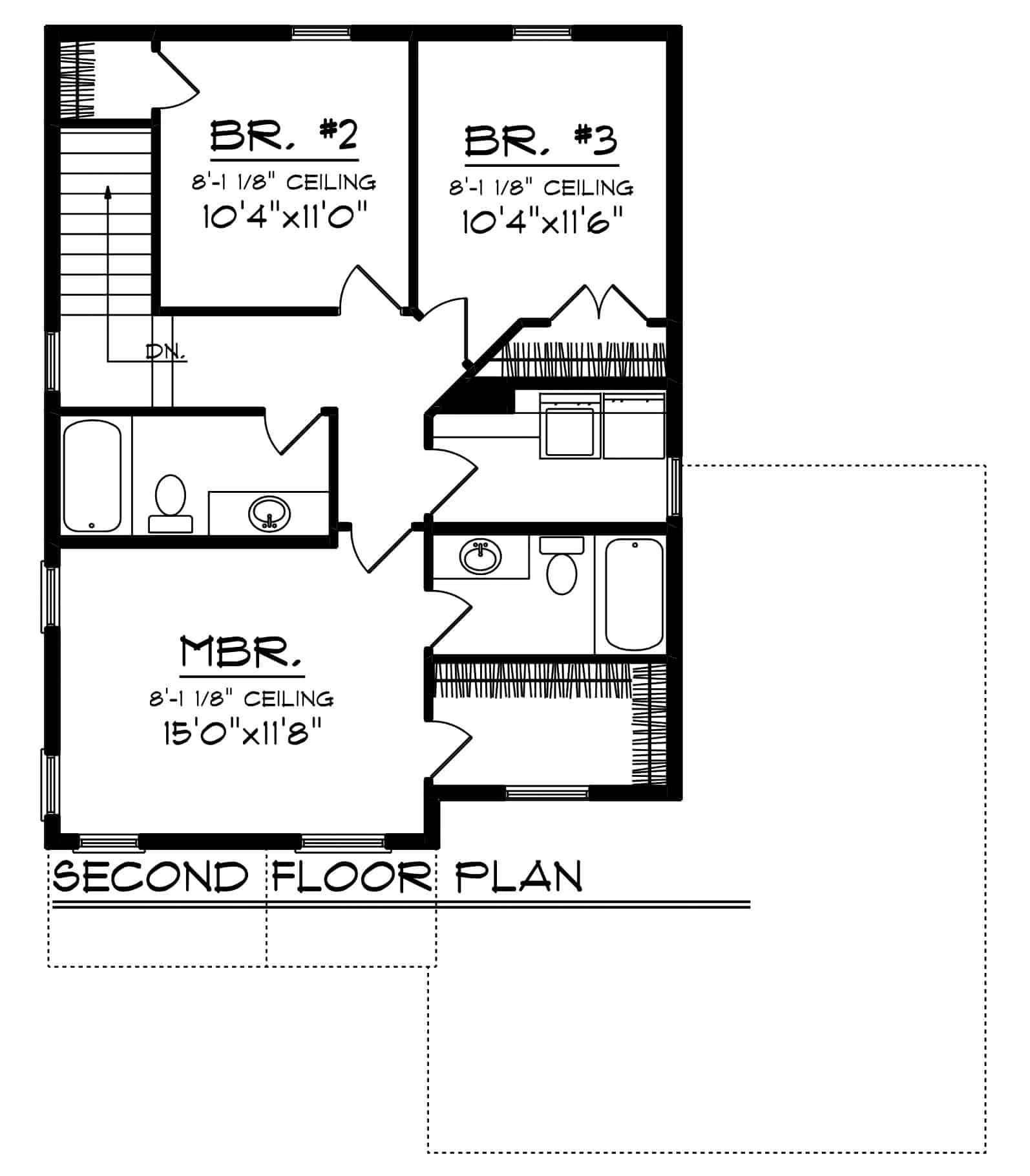 Upper Level of Contemporary Plan #101-1969