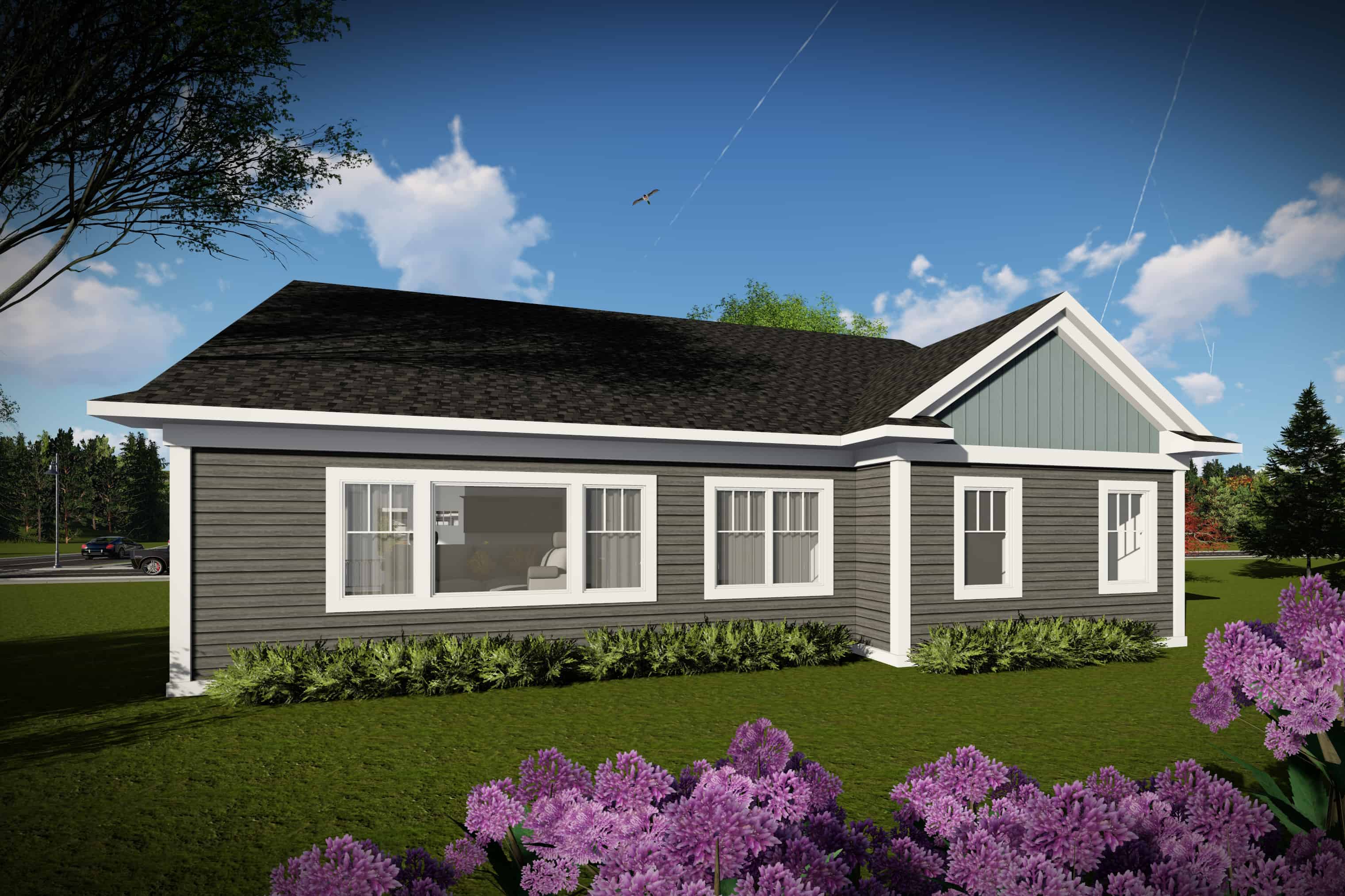Rear View of this 3-Bedroom, 1681 Sq Ft Plan - 101-1970