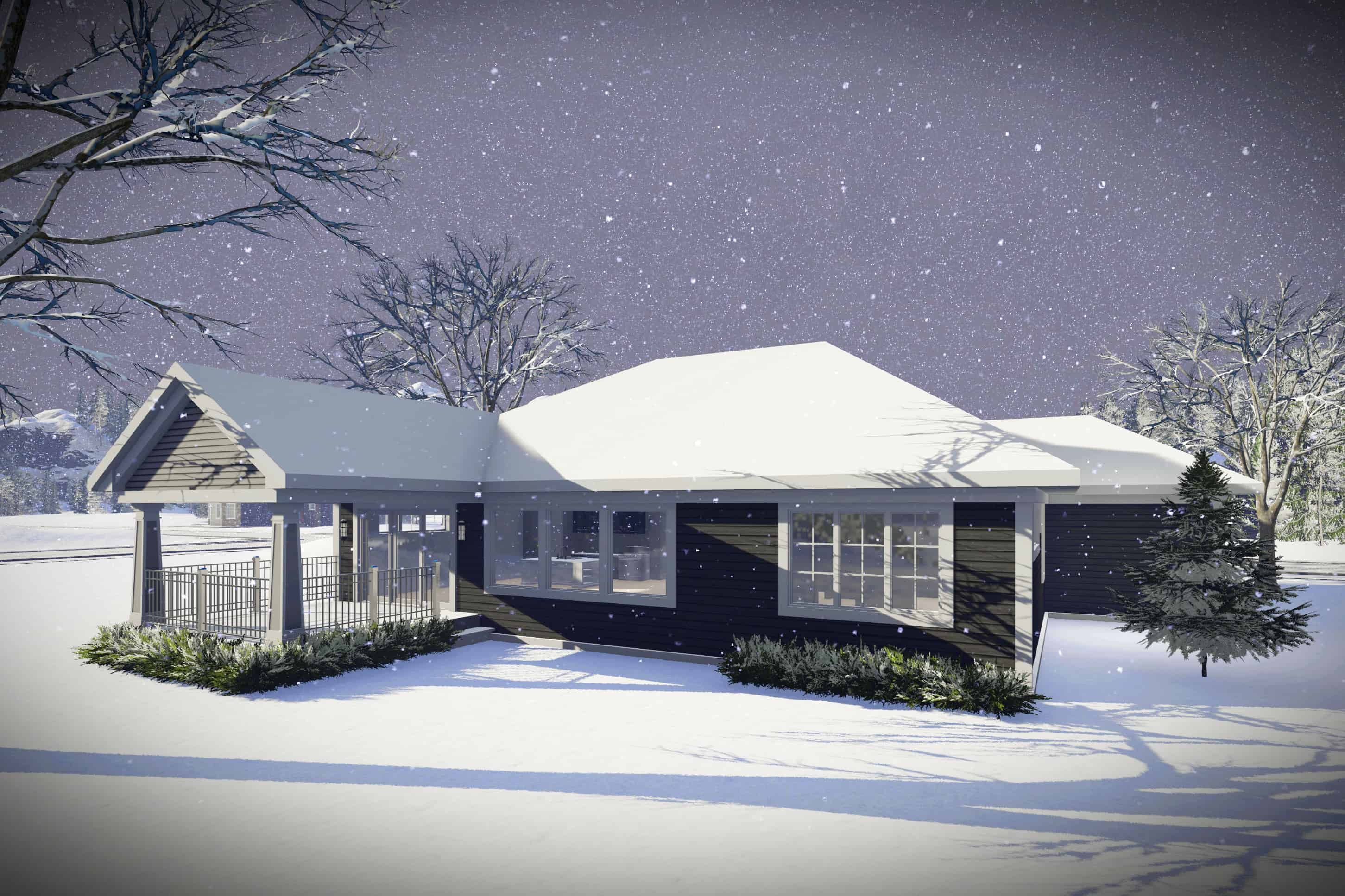 Rear View of this 2-Bedroom, 1703 Sq Ft Plan - 101-1971