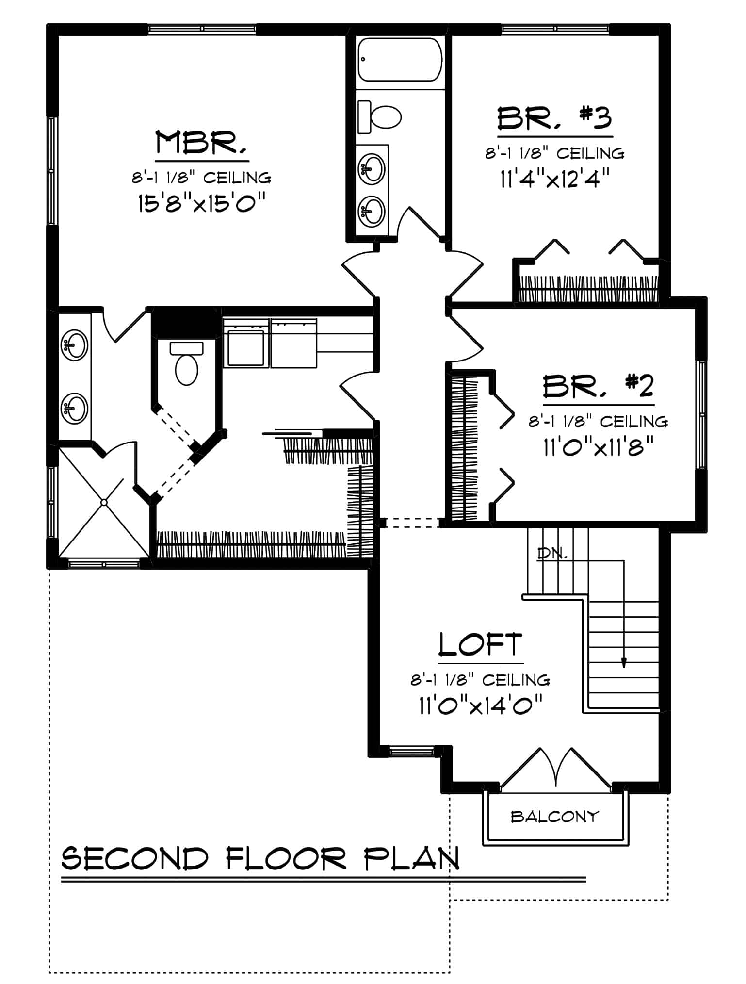 Upper Level of Contemporary Plan #101-1976