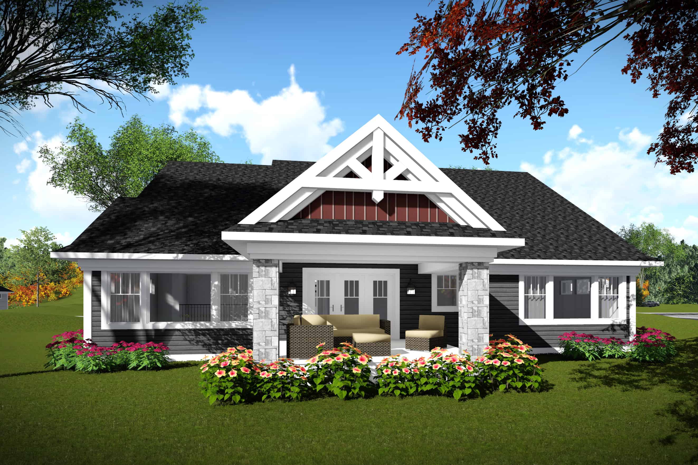 Rear View of this 2-Bedroom, 2224 Sq Ft Plan - 101-1977
