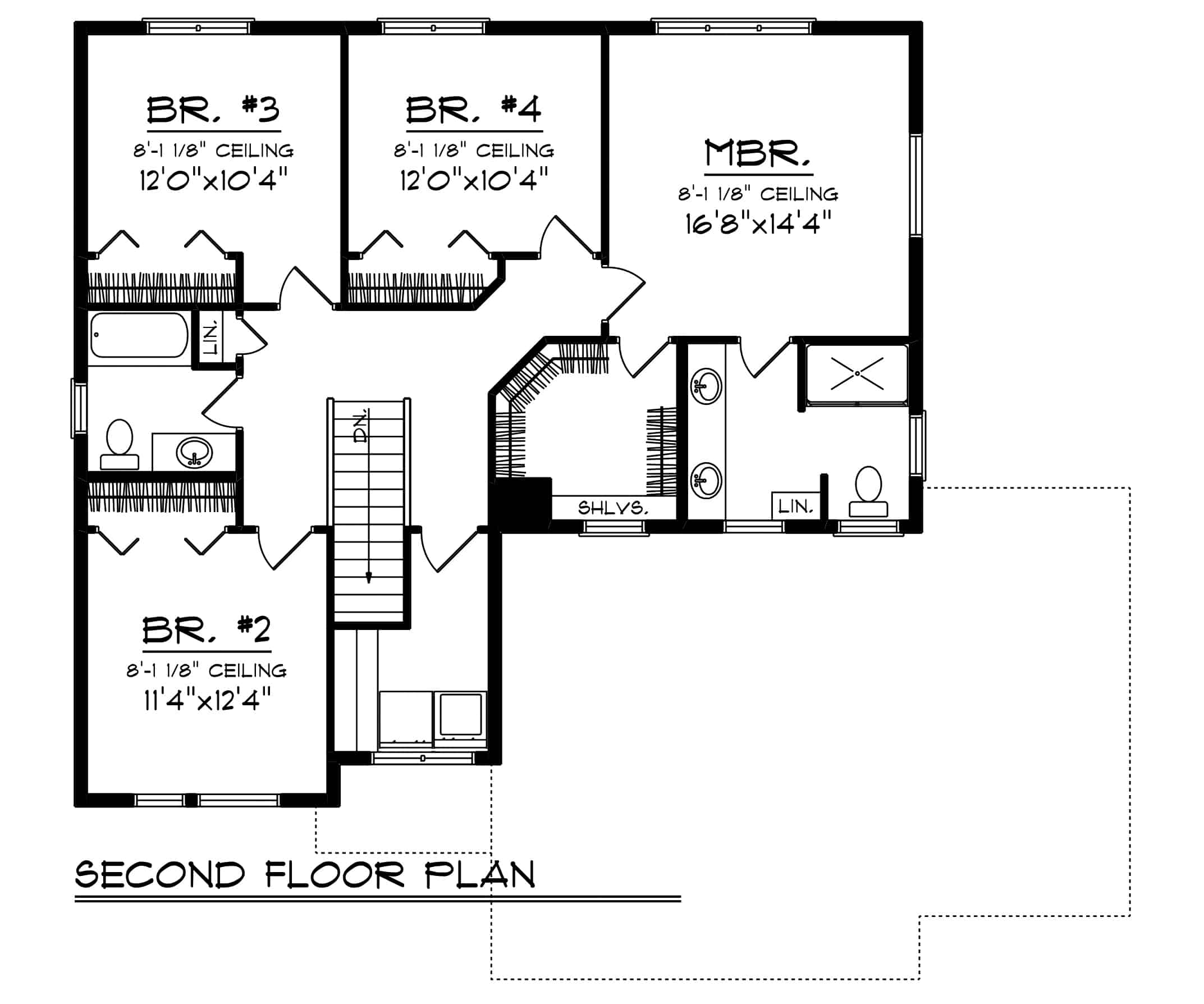 Upper Level of Contemporary Plan #101-1979