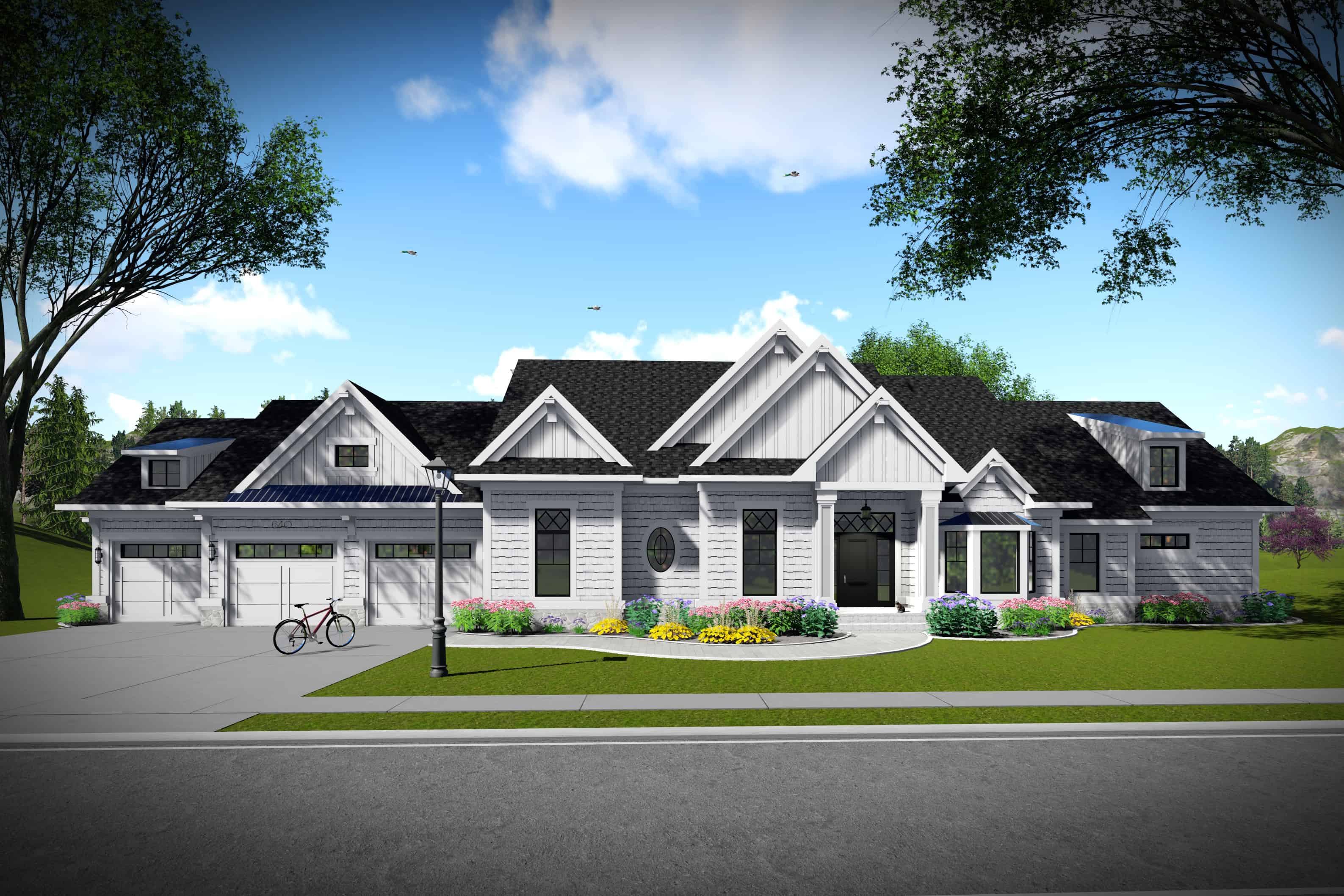 Front elevation of Southern home (ThePlanCollection: House Plan #101-1980)