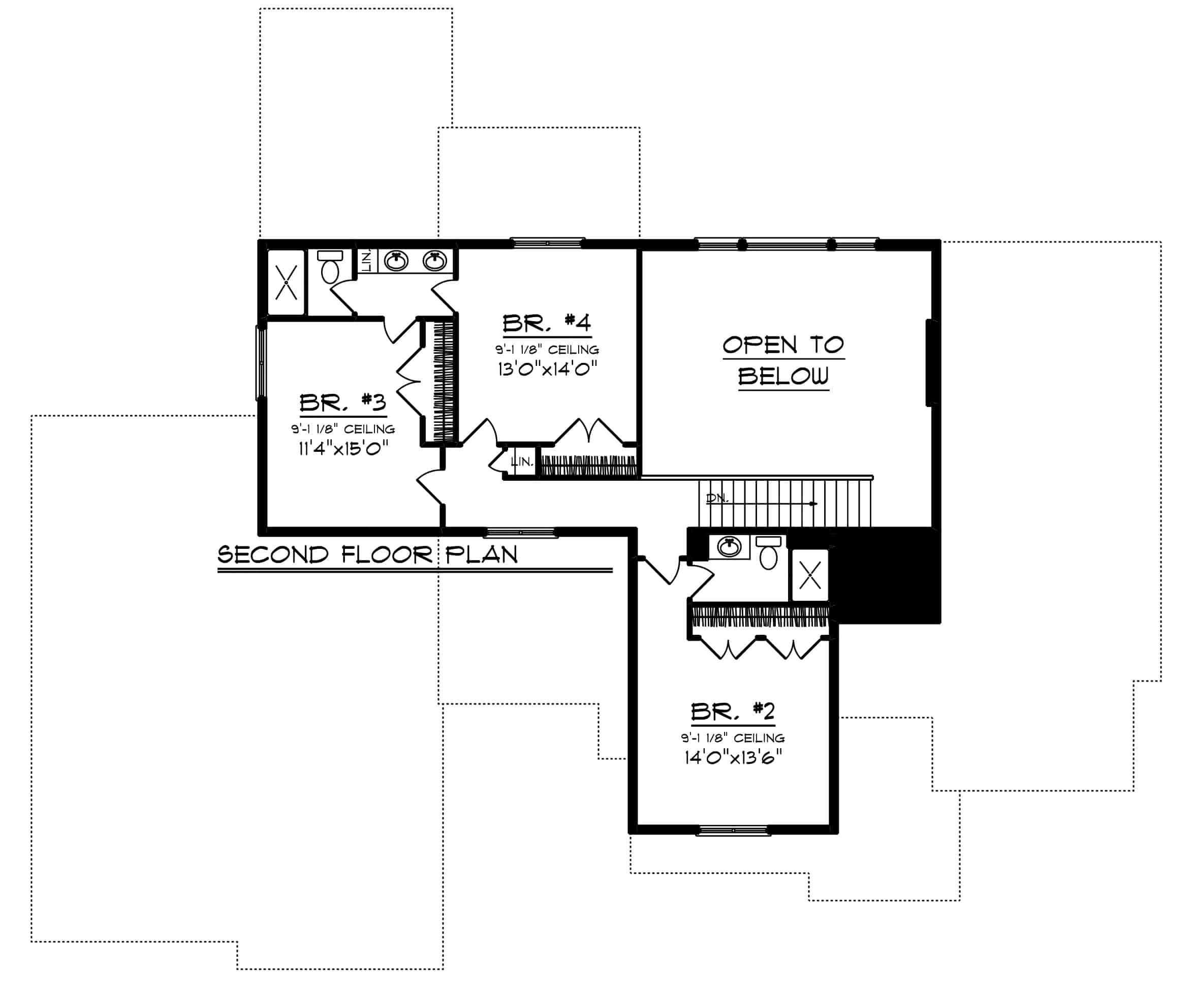 Upper Level of Contemporary Plan #101-1982