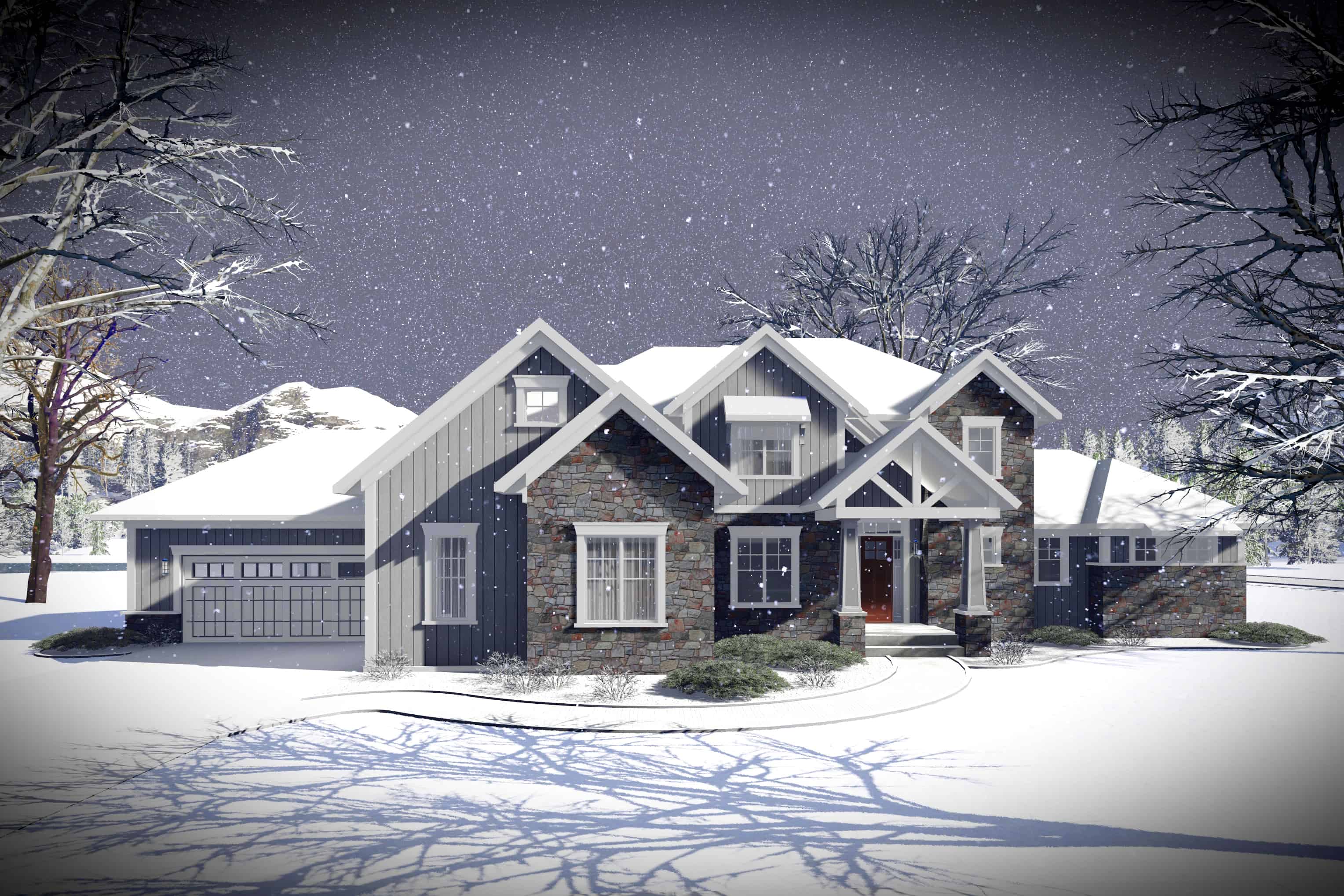 Front View of this 4-Bedroom, 4206 Sq Ft Plan - 101-1984