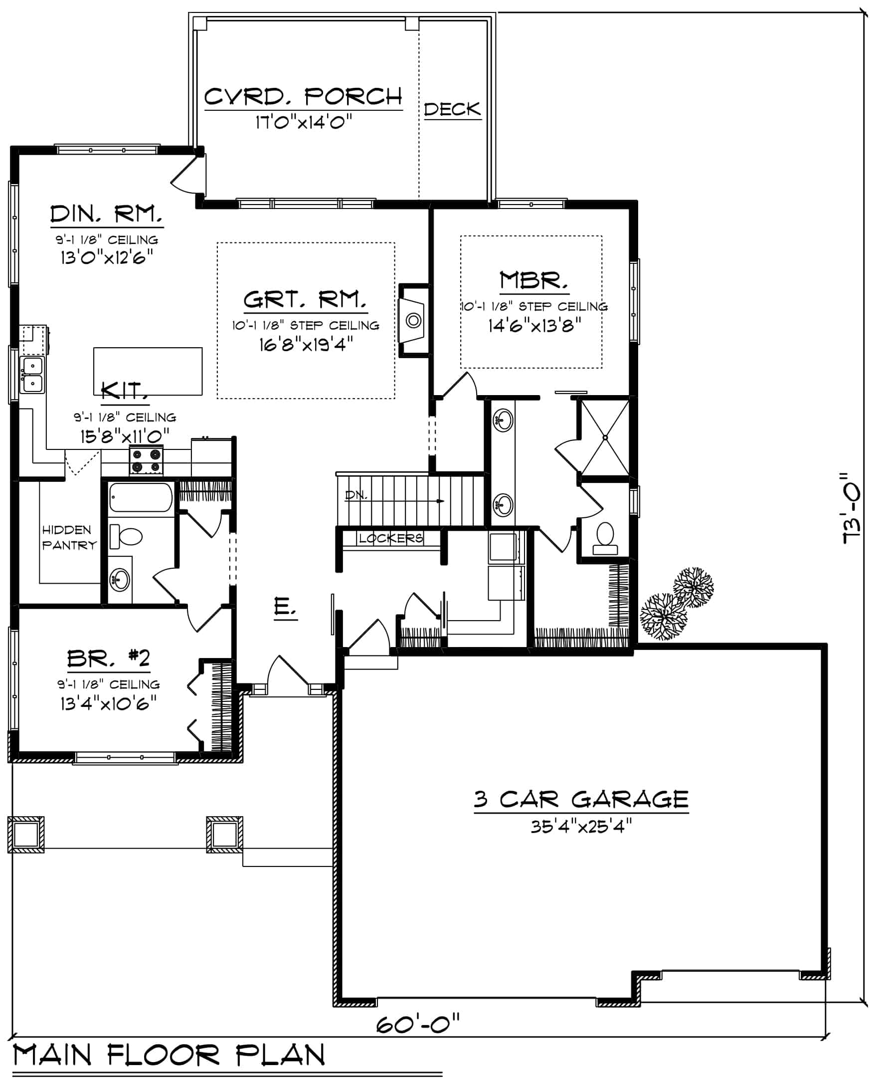 Main Level of Ranch Plan #101-1991
