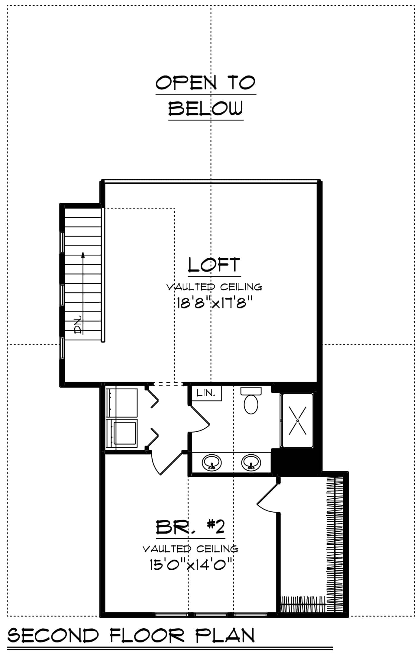 Upper Level of Contemporary Plan #101-1995