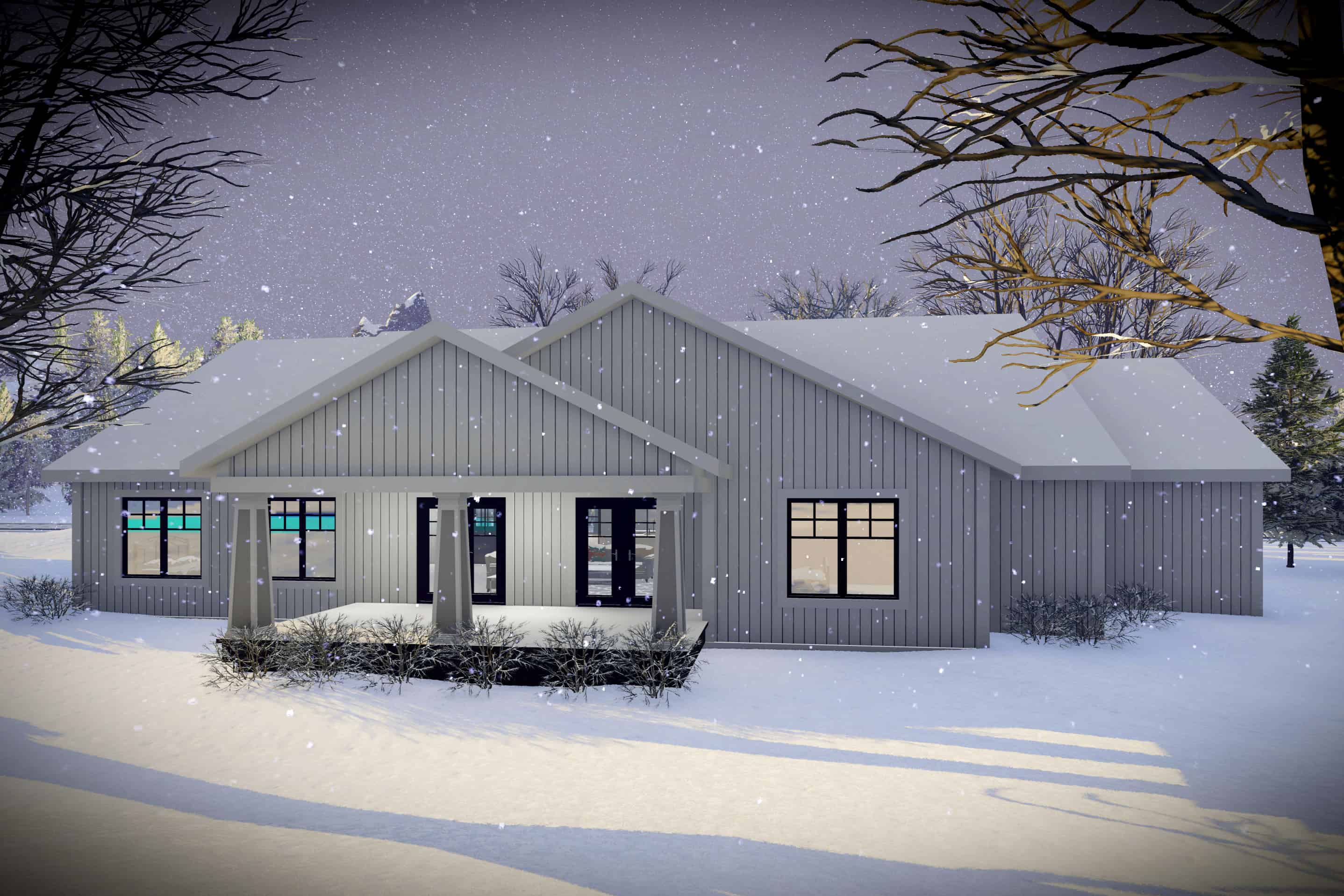 Rear View of this 3-Bedroom, 1921 Sq Ft Plan - 101-1996