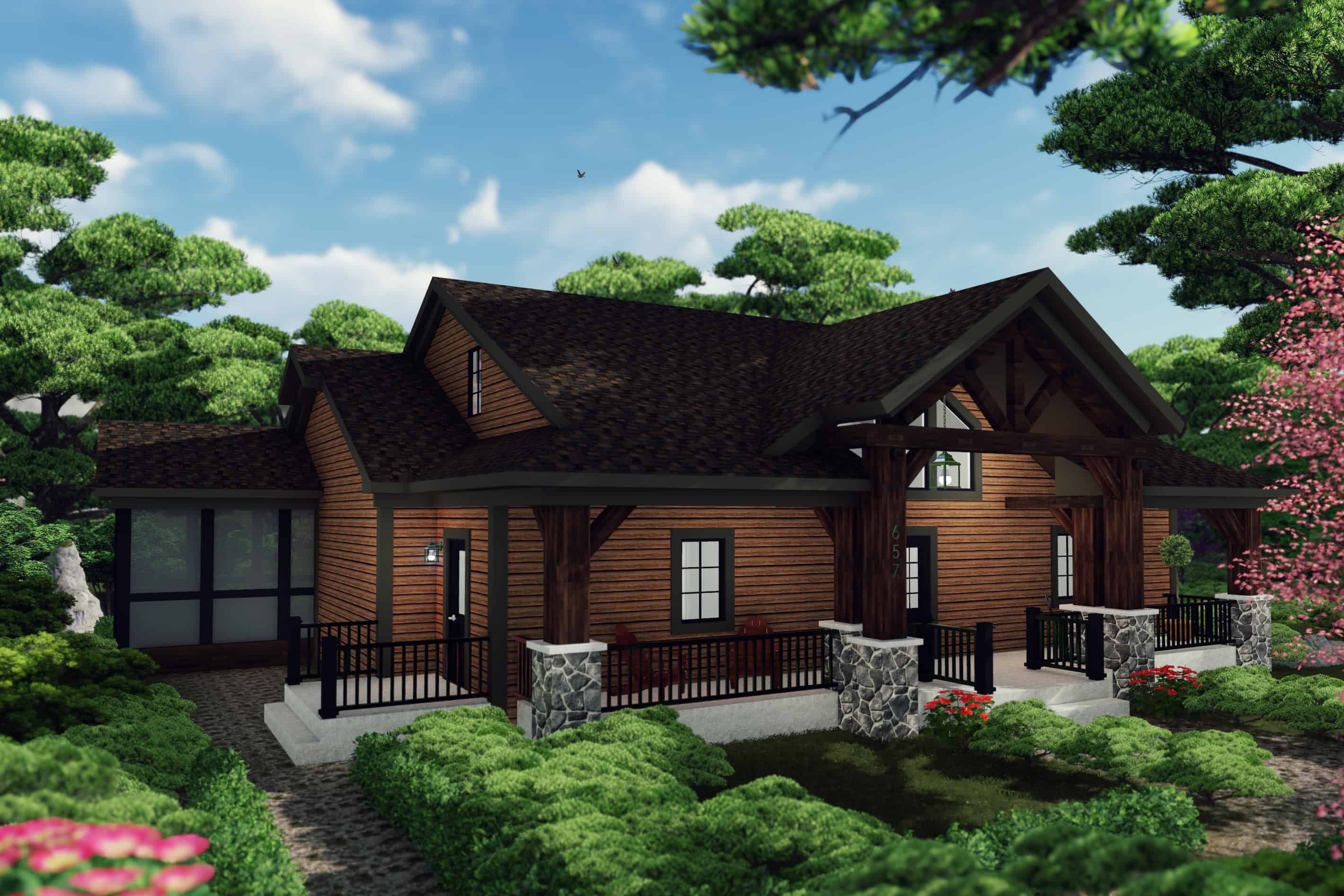 Front elevation of Farmhouse home (ThePlanCollection: House Plan #101-2000)