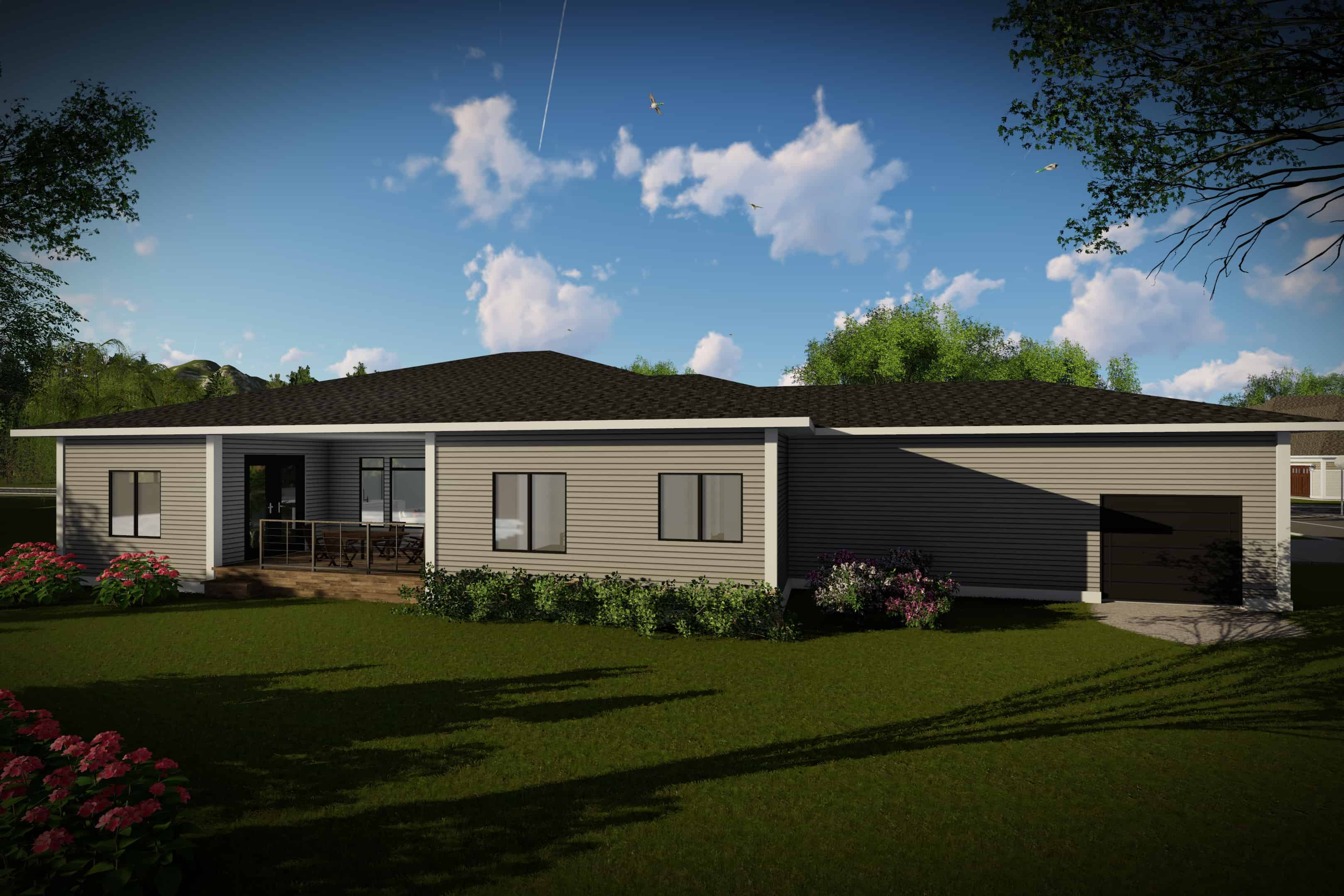 Rear View of this 3-Bedroom, 2267 Sq Ft Plan - 101-2001