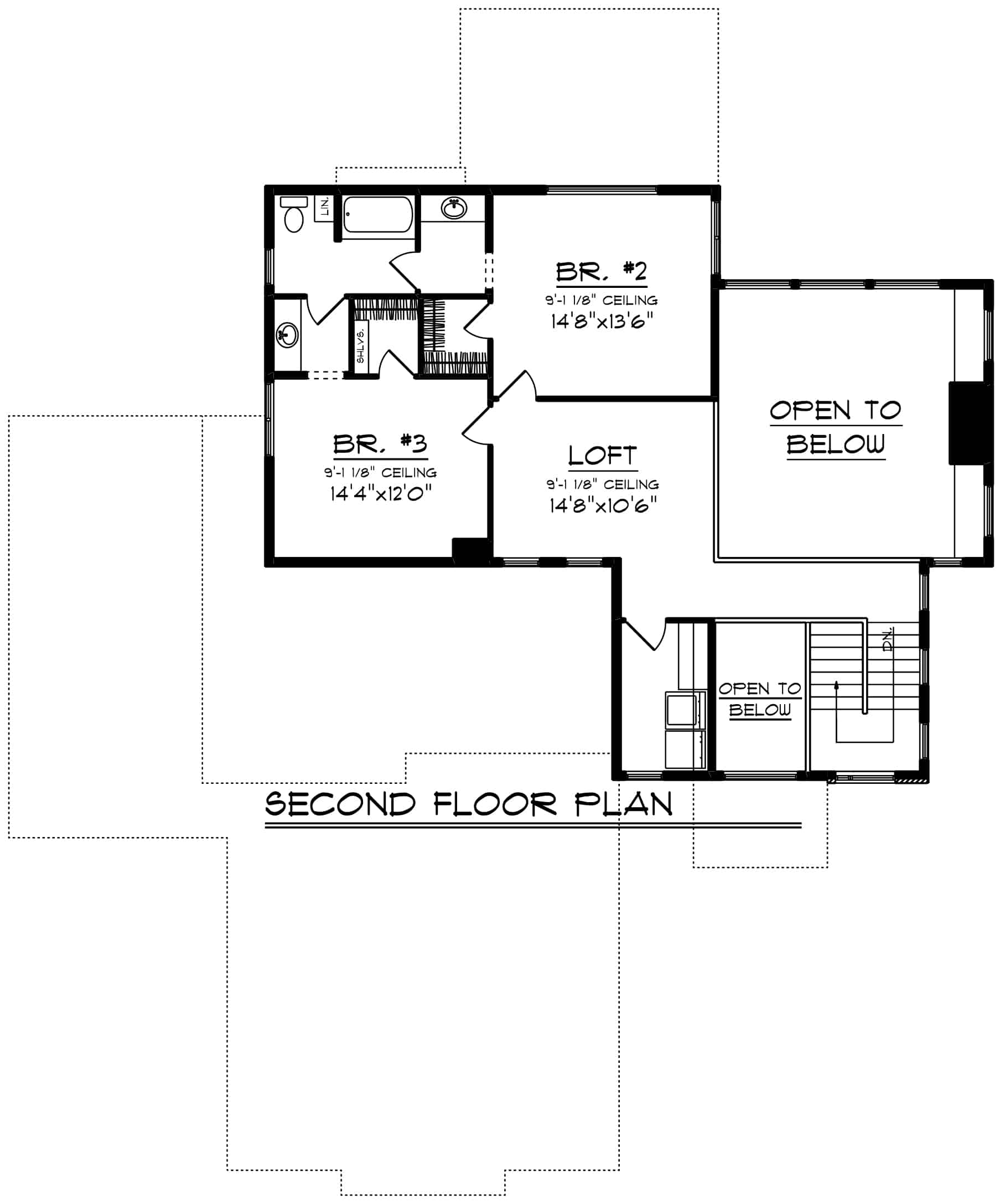 Upper Level of Contemporary Plan #101-2004