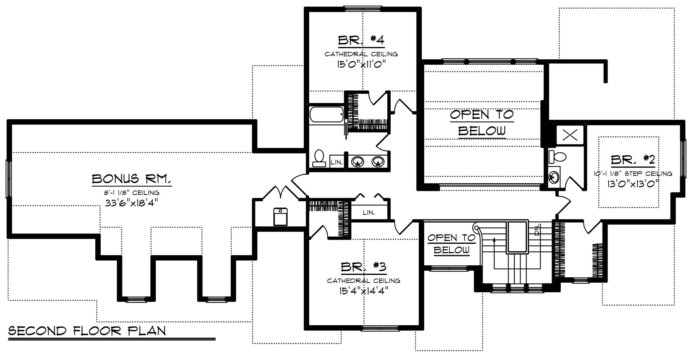 Upper Level of Farmhouse Plan #101-2016