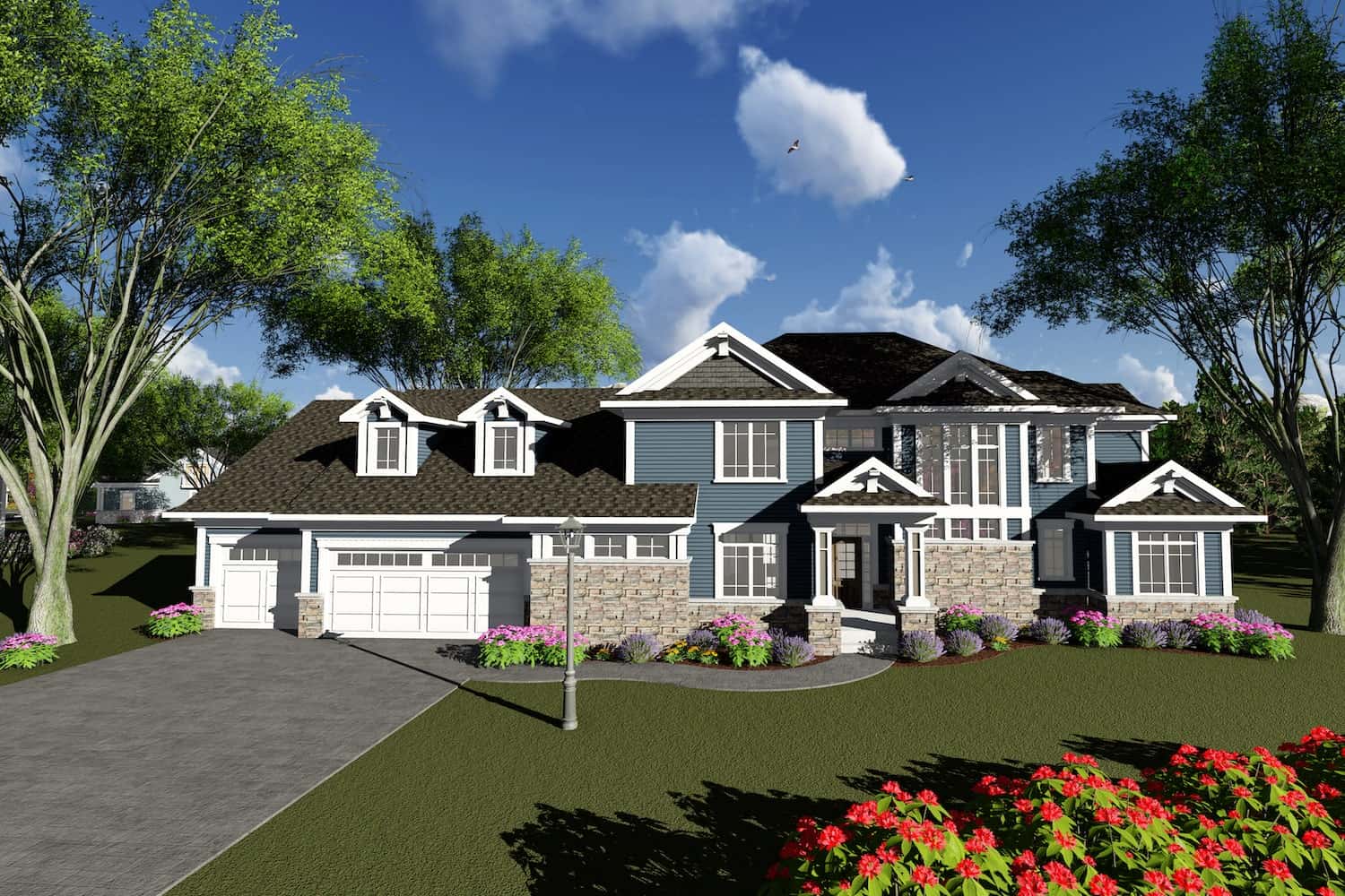 Front View of this 5-Bedroom, 5384 Sq Ft Plan - 101-2016