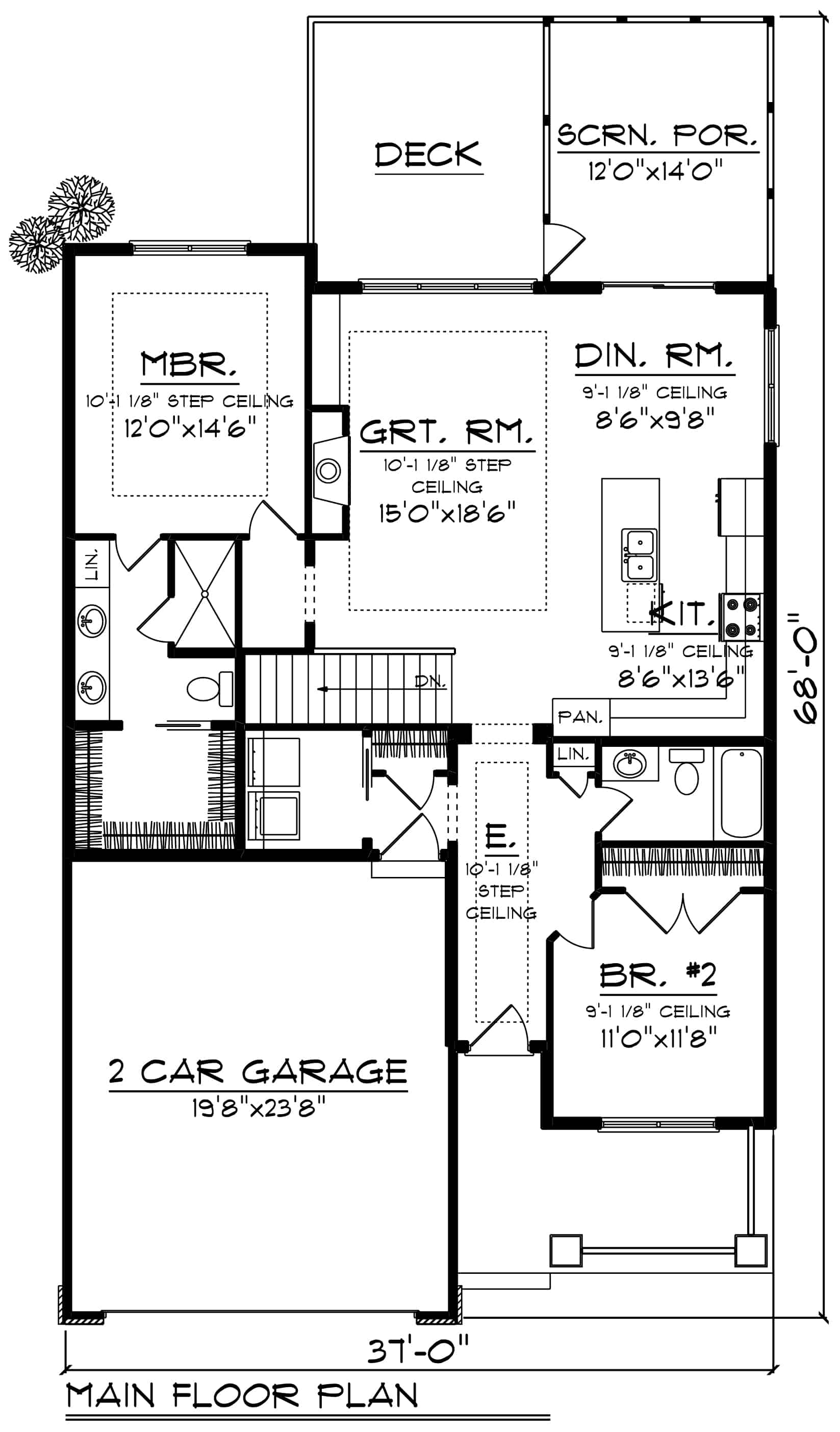 Main Level of Ranch Plan #101-2021
