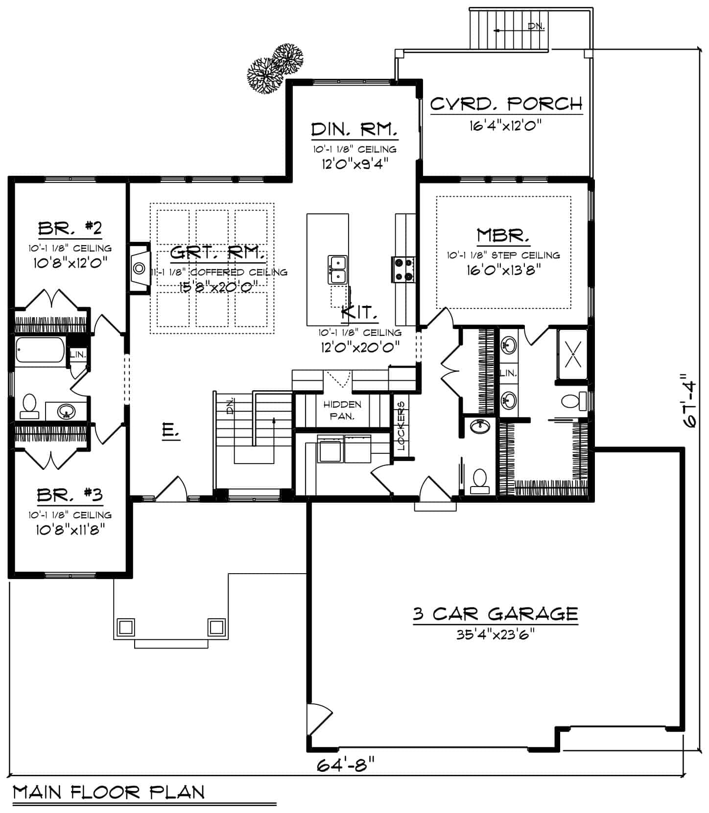 Main Level of Ranch Plan #101-2024
