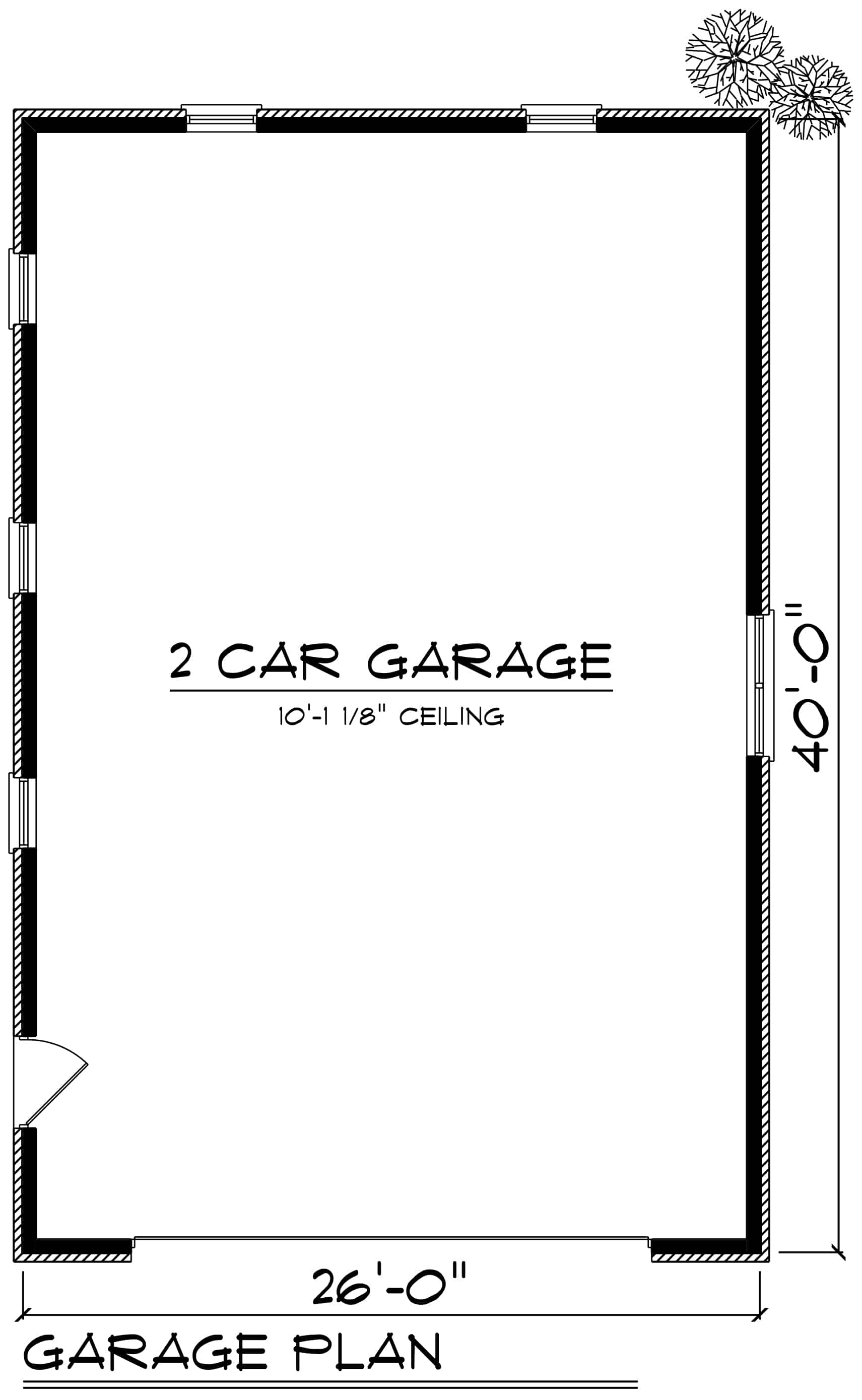 Main Level of Garage Plan #101-2034
