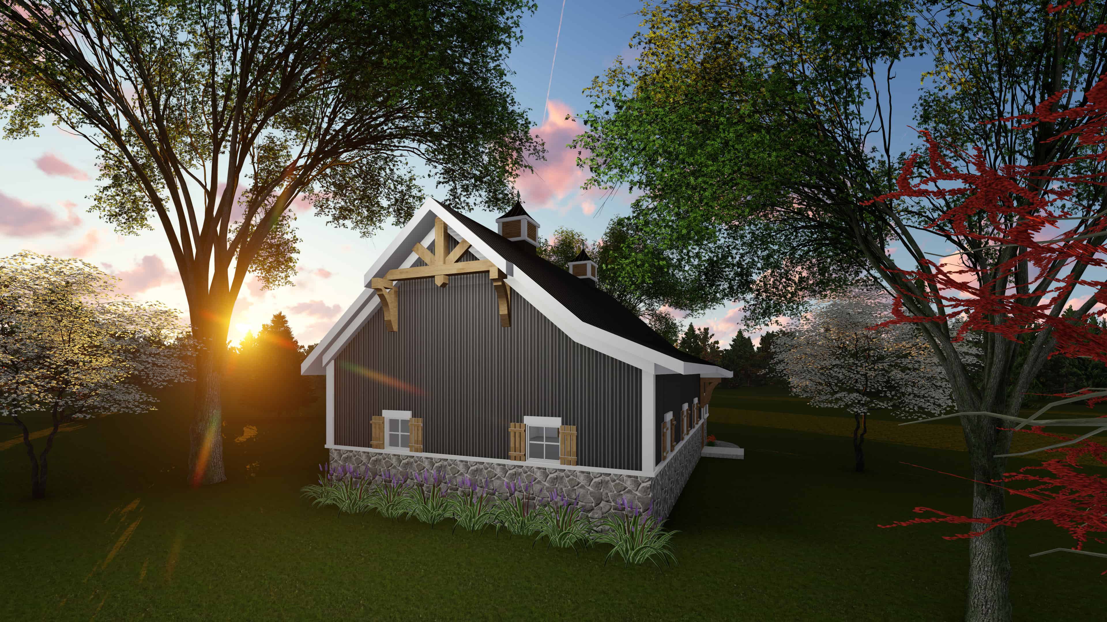 Rear View of this 0-Bedroom, 1040 Sq Ft Plan - 101-2034