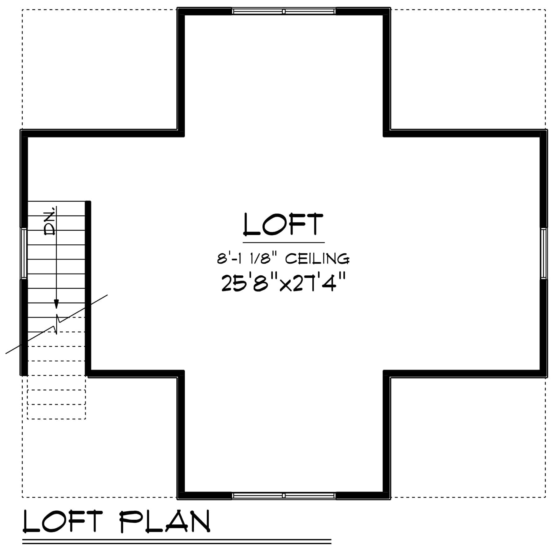 Upper Level of Garage Plan #101-2035