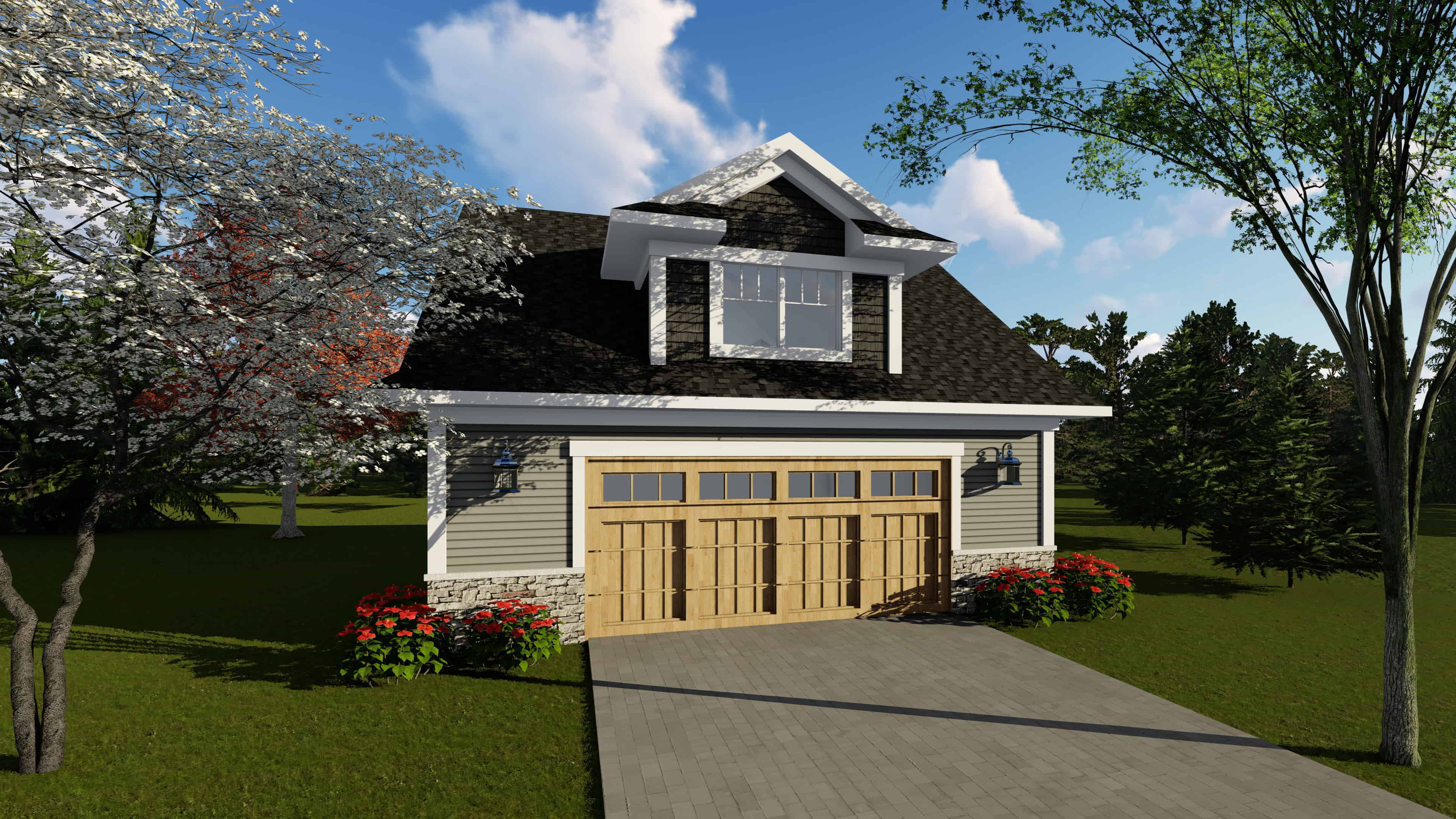 Front elevation of Garage home (ThePlanCollection: House Plan #101-2035)