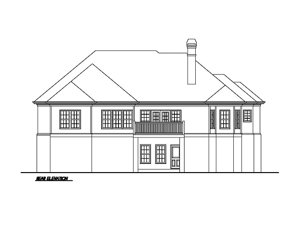 Home Plan Rear Elevation of this 3-Bedroom,1883 Sq Ft Plan -102-1002