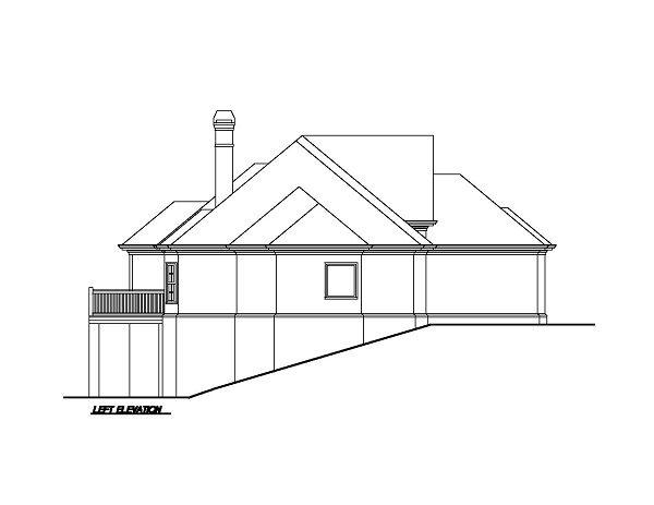 Home Plan Left Elevation of this 3-Bedroom,1883 Sq Ft Plan -102-1002