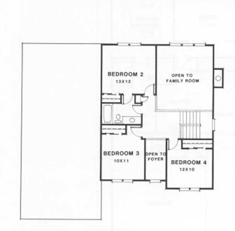 Floor Plan Second Story of European Plan #102-1015