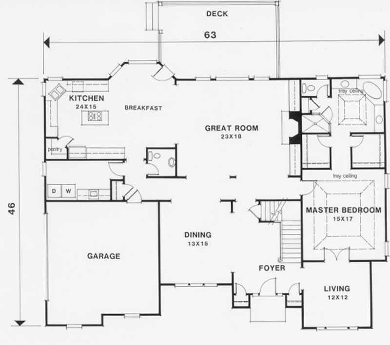 Floor Plan First Story of Contemporary Plan #102-1019