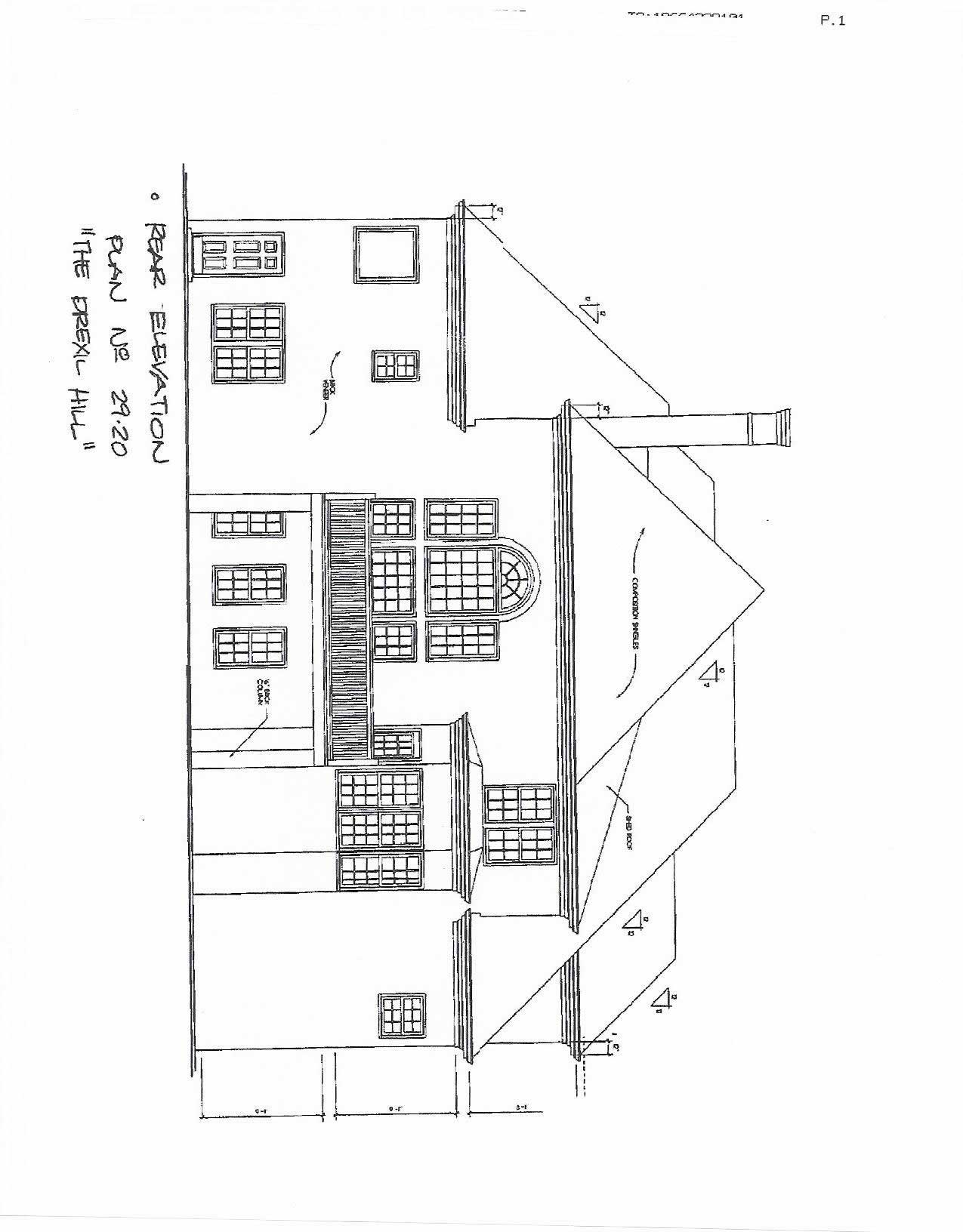 Home Plan Rear Elevation of this 4-Bedroom,3140 Sq Ft Plan -102-1019