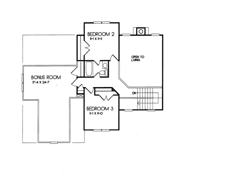 Floor Plan Second Story of European Plan #102-1041