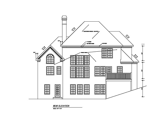 Home Plan Rear Elevation of this 3-Bedroom,2256 Sq Ft Plan -102-1051