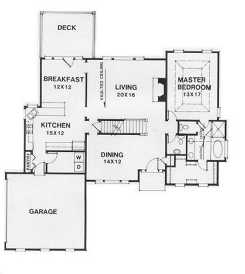 Floor Plan First Story of European Plan #102-1062