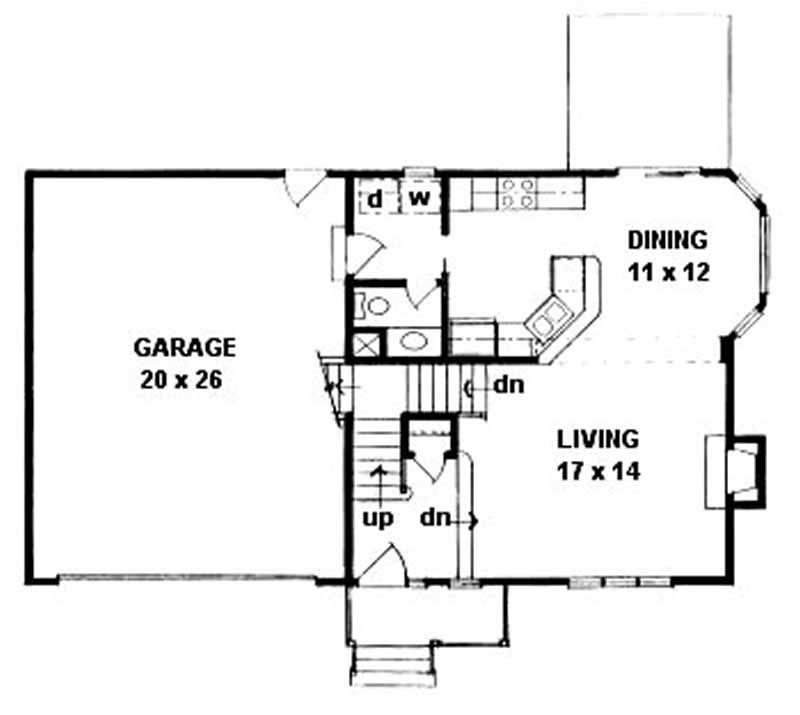 Floor Plan First Story of Small House Plans #103-1014