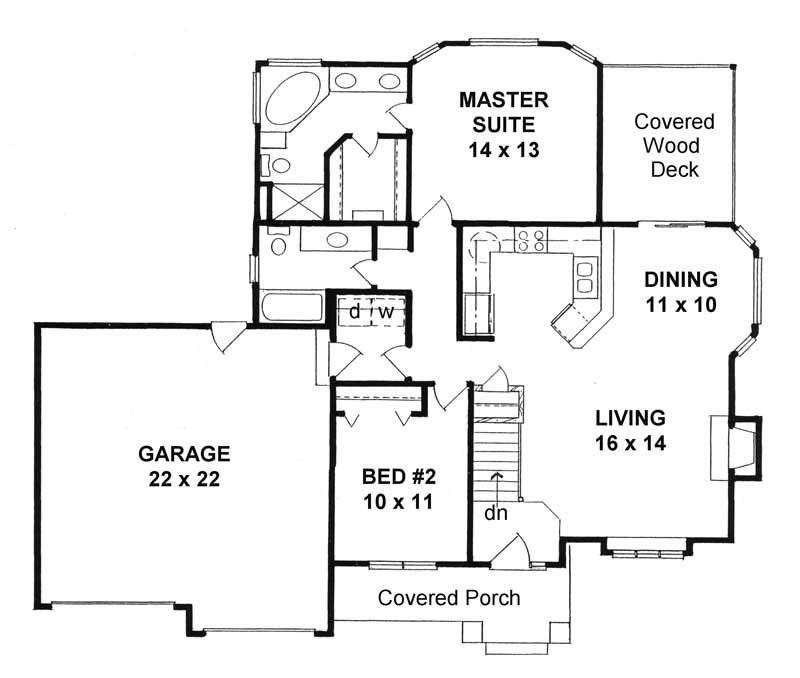 Floor Plan First Story of Small House Plans #103-1020