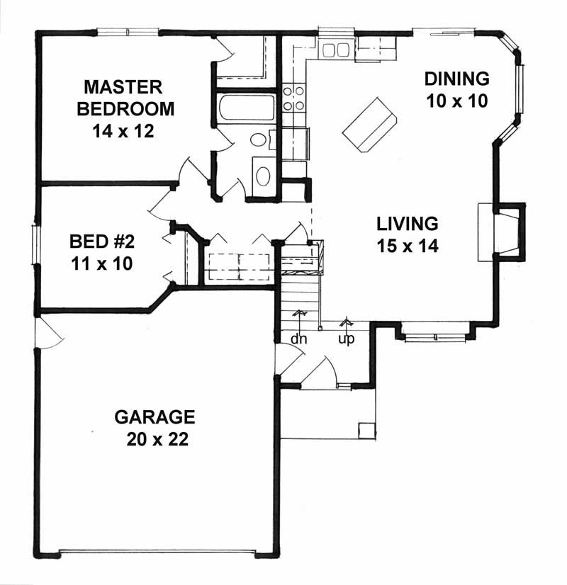 Floor Plan First Story of Ranch Plan #103-1028