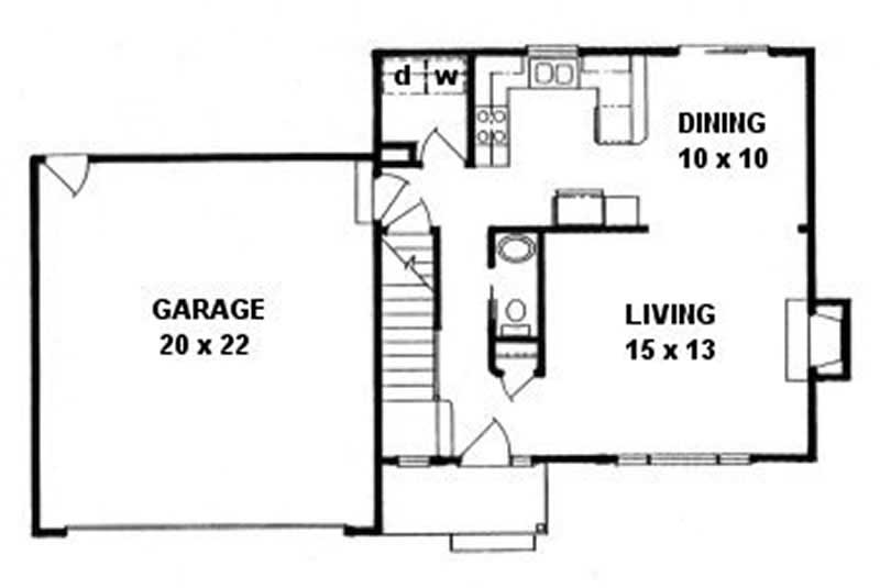 Floor Plan First Story of Small House Plans #103-1043