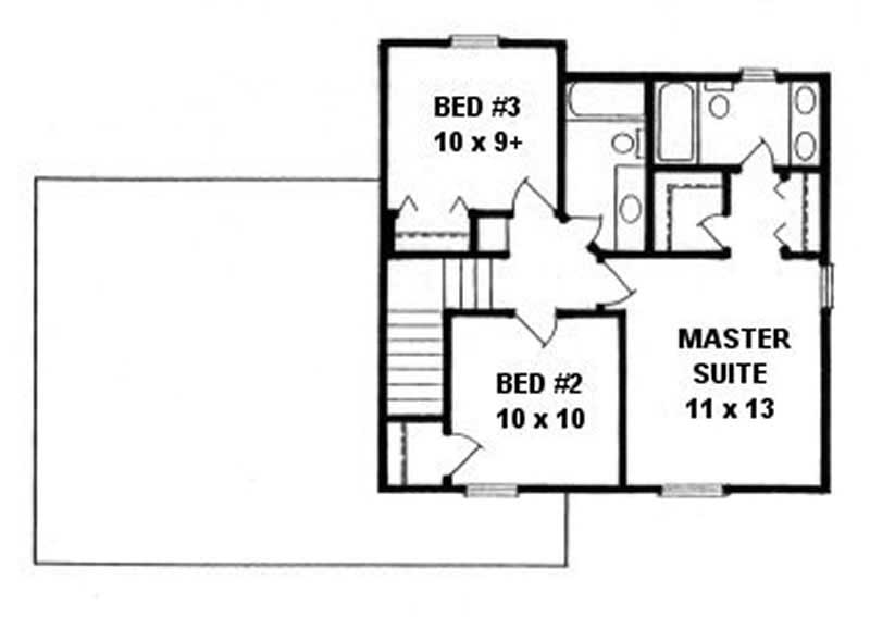 Floor Plan Second Story of Small House Plans #103-1043