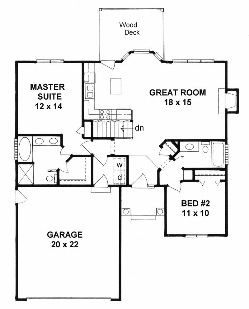 Floor Plan First Story of Small House Plans #103-1044