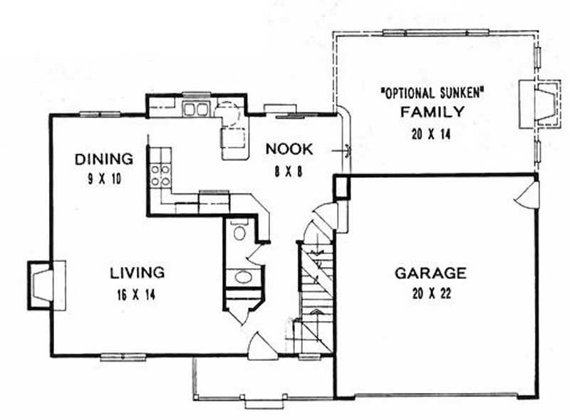 Floor Plan First Story of Small House Plans #103-1051