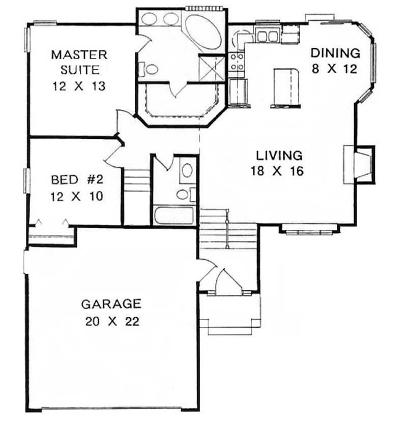 Floor Plan First Story of Small House Plans #103-1068