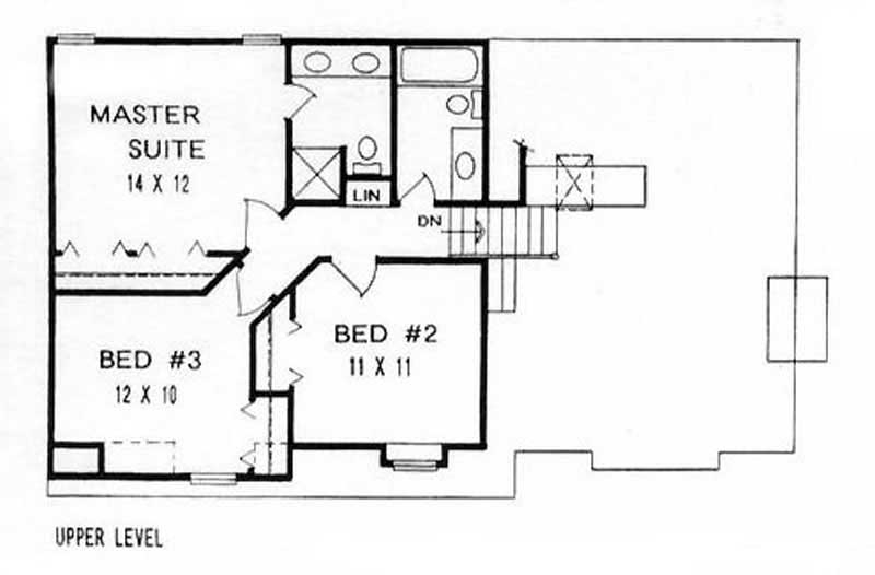 Floor Plan Second Story of Small House Plans #103-1071