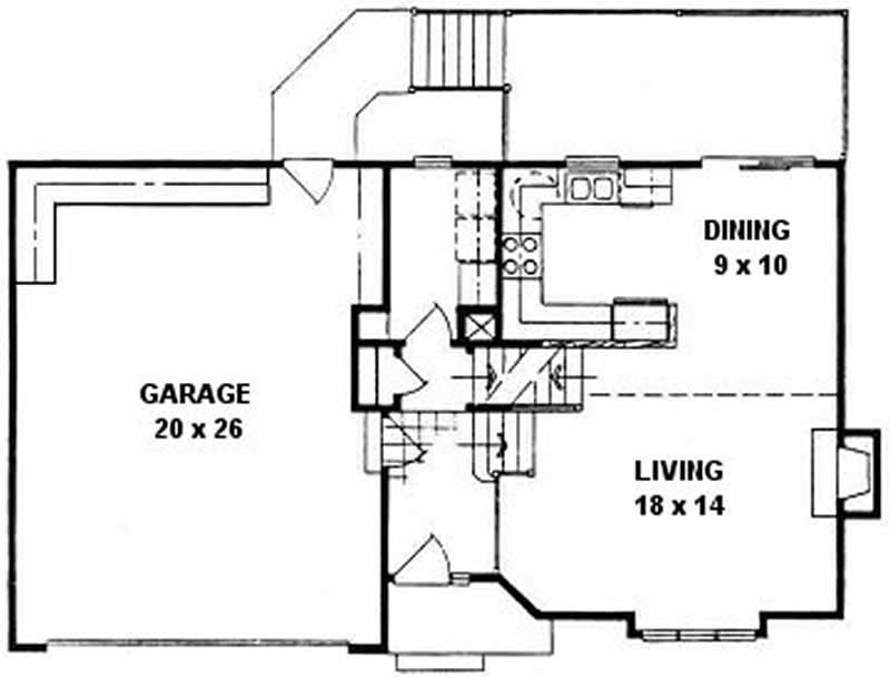 Floor Plan First Story of Small House Plans #103-1071