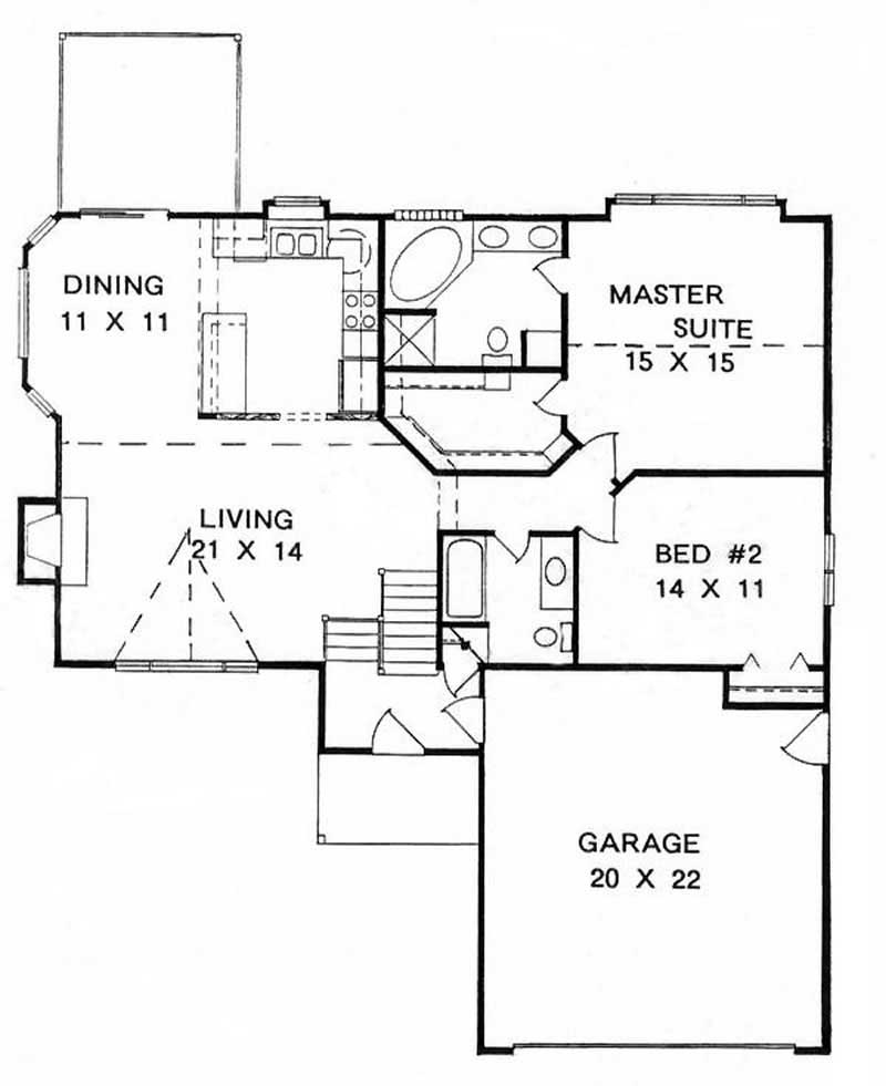 Floor Plan First Story of Small House Plans #103-1073