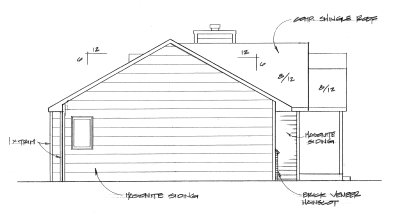 Home Plan Left Elevation of this 2-Bedroom,982 Sq Ft Plan -103-1087