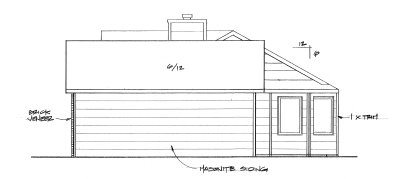 Home Plan Right Elevation of this 2-Bedroom,982 Sq Ft Plan -103-1087