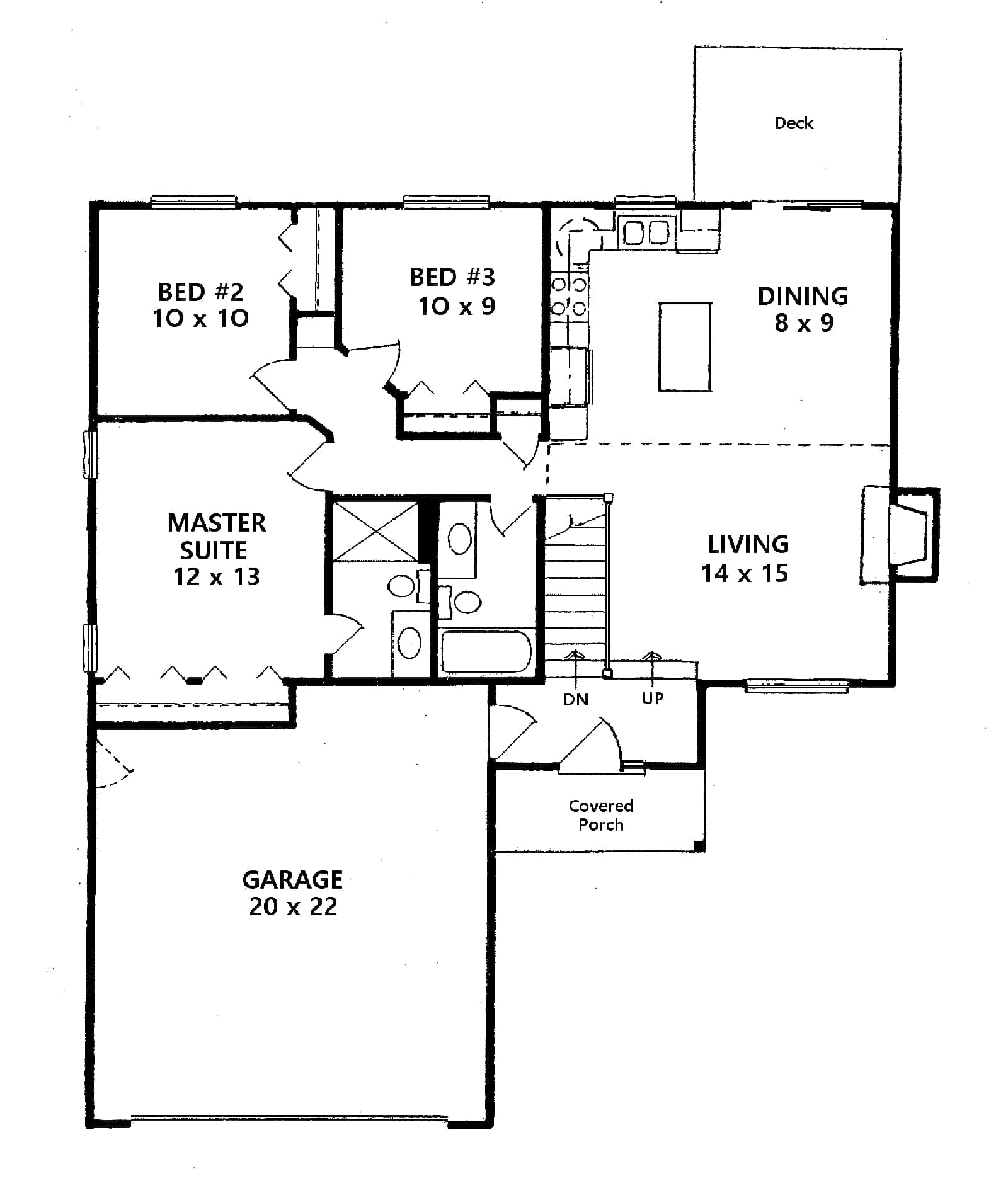 Floor Plan First Story of Ranch Plan #103-1092